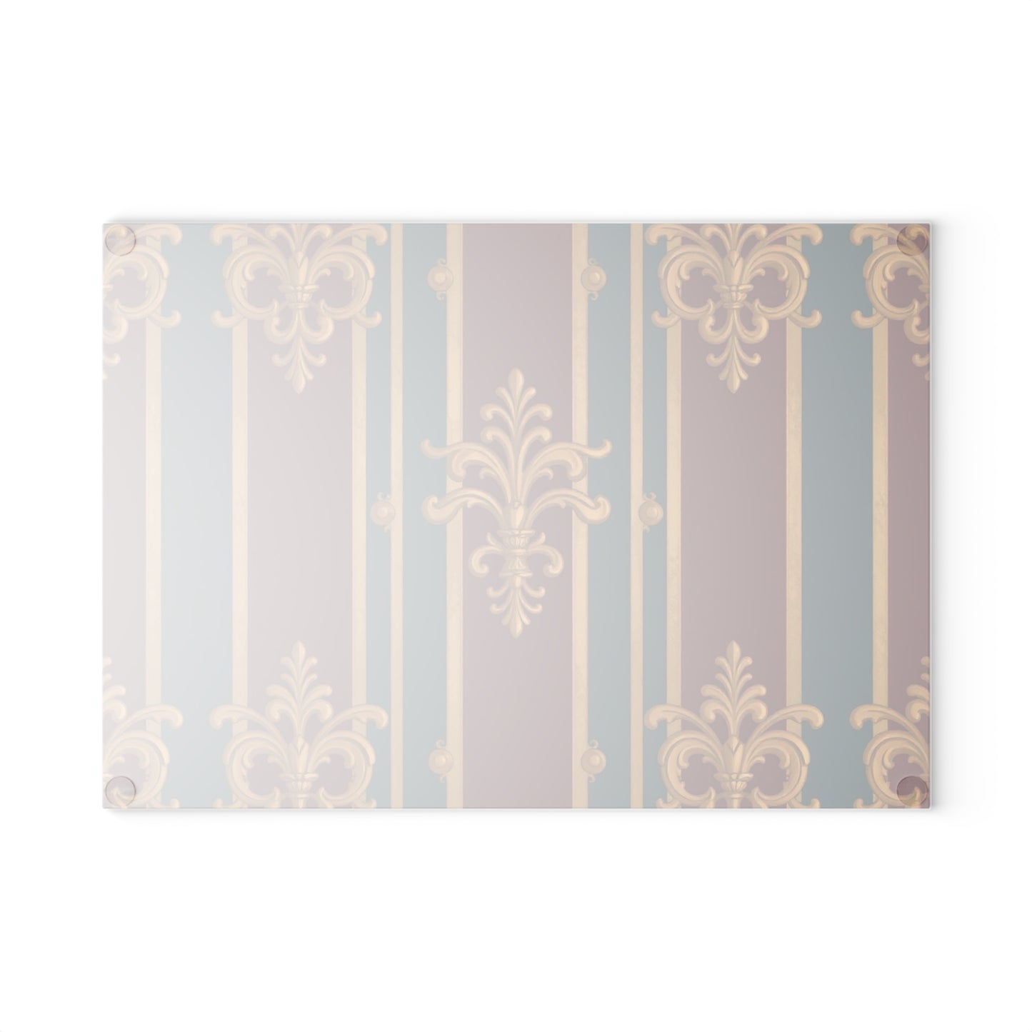 Elegant Floral Glass Cutting Board, Kitchen Decor, Home Gift, Cooking Accessory, Housewarming Present  - Burgundy Striped Gold Baroque