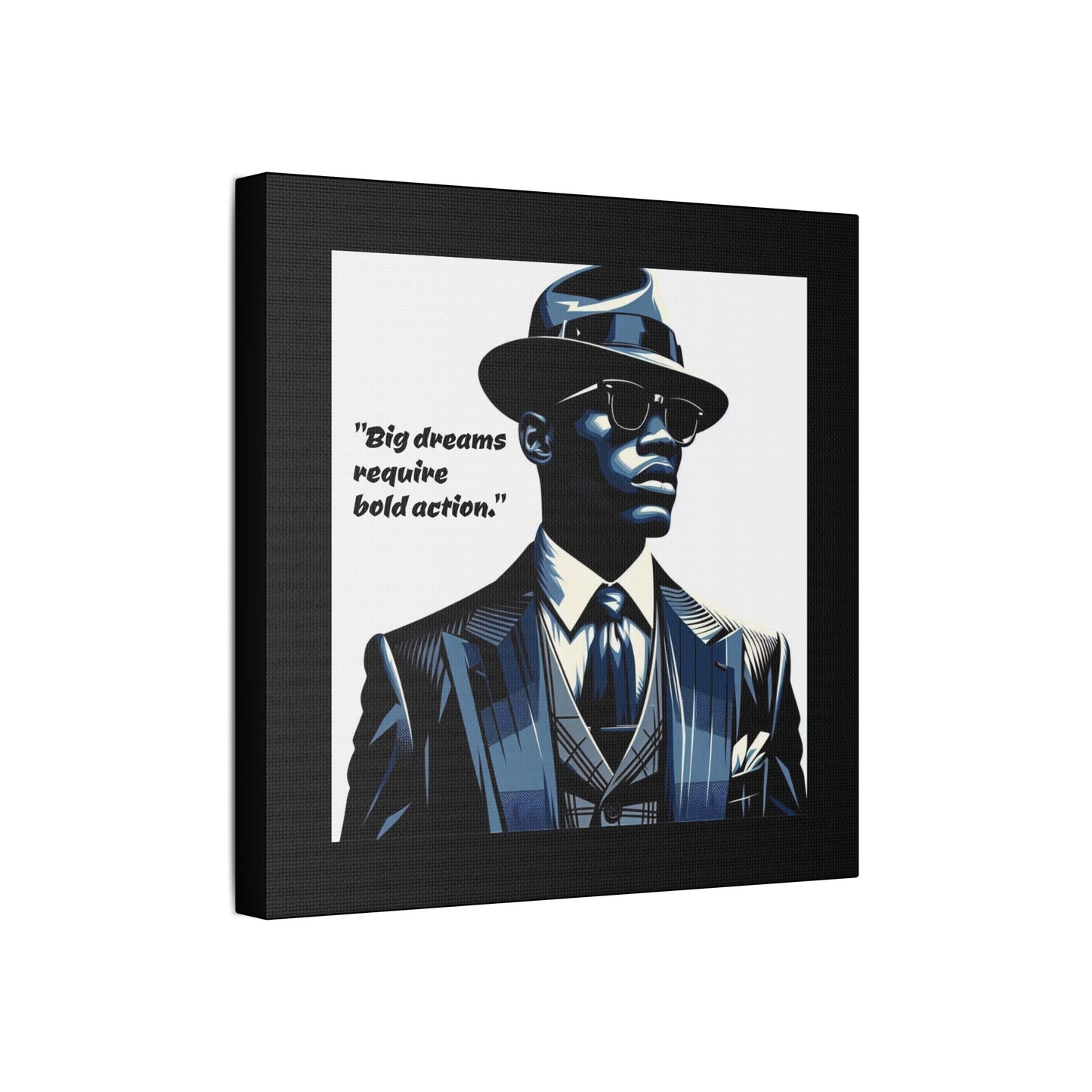 Afro Art Print Canvas, Wall Decor, Satin Stretched Canvas, African American Art, Office Decor, Home Decor - "Big dreams require bold action."