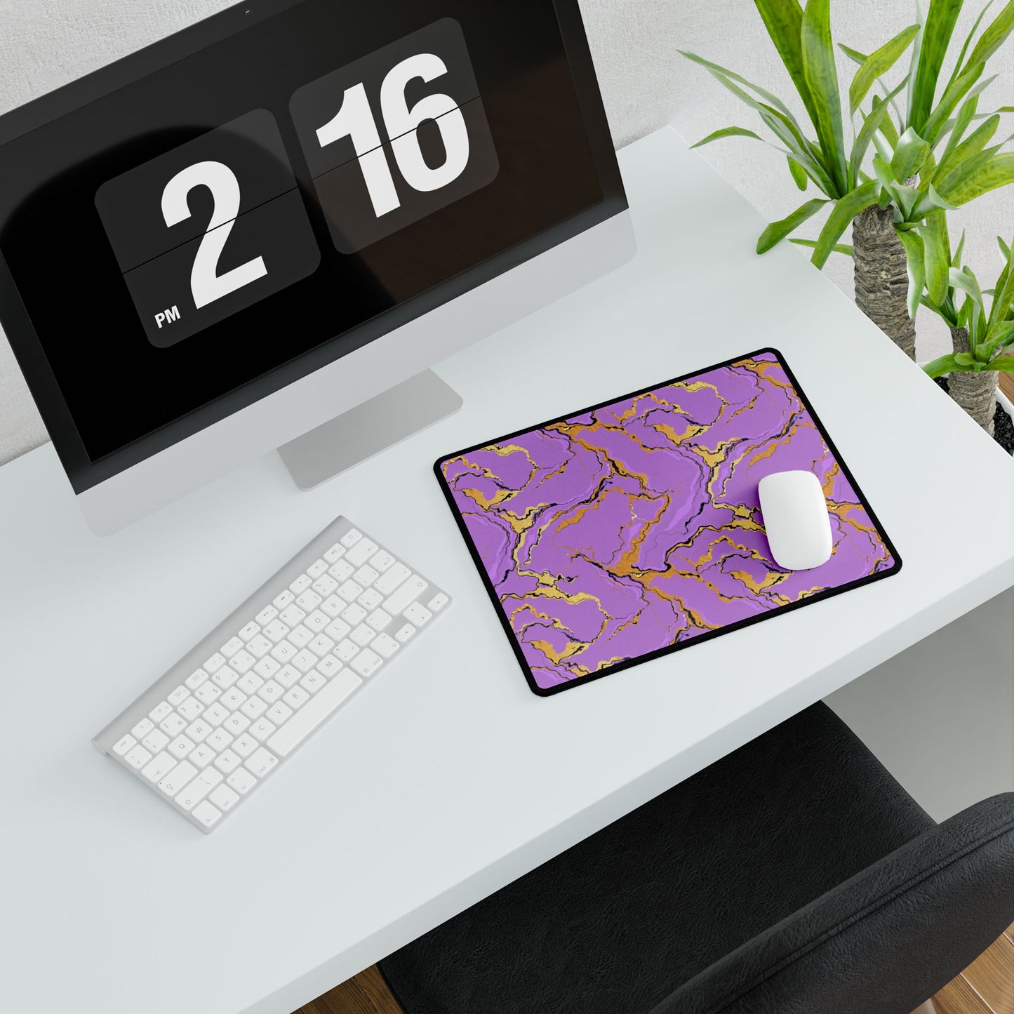 Elegant Marble Lavender Desk Mats - Purple & Black, Office Decor, Workspace Accessories, Desk Protection, Gift for Professionals