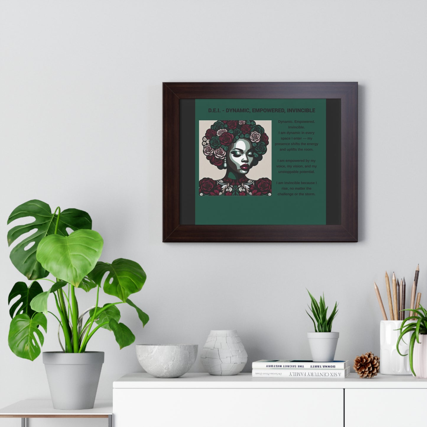 Empowered Woman Framed Poster - Dynamic, Empowered, Invincible Decor for Inspiration