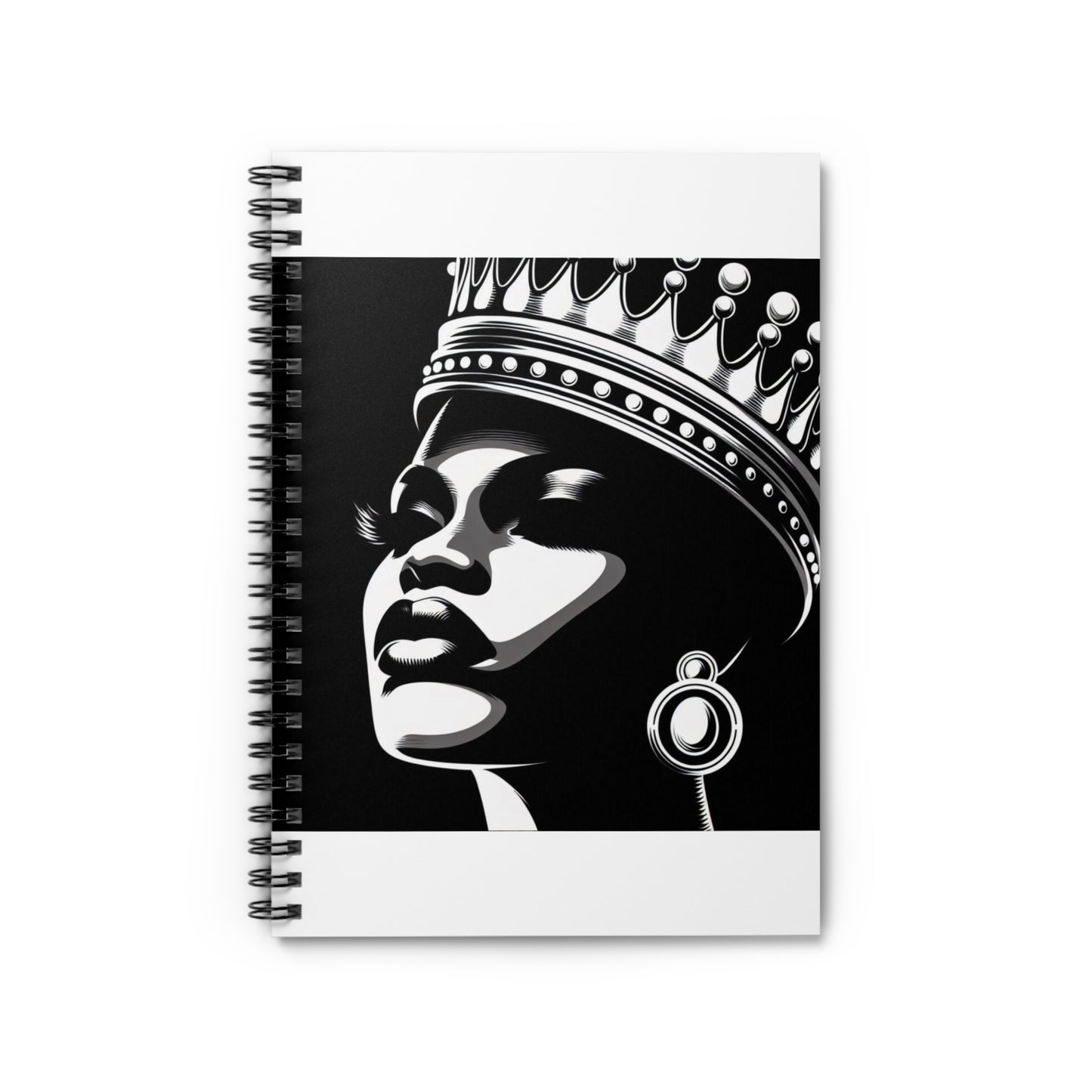 Elegant Crowned Queen Spiral Notebook - Ruled Lines, Inspiration Journal, Gift for Her, Birthday Present, Art Lovers, Motivational Planner