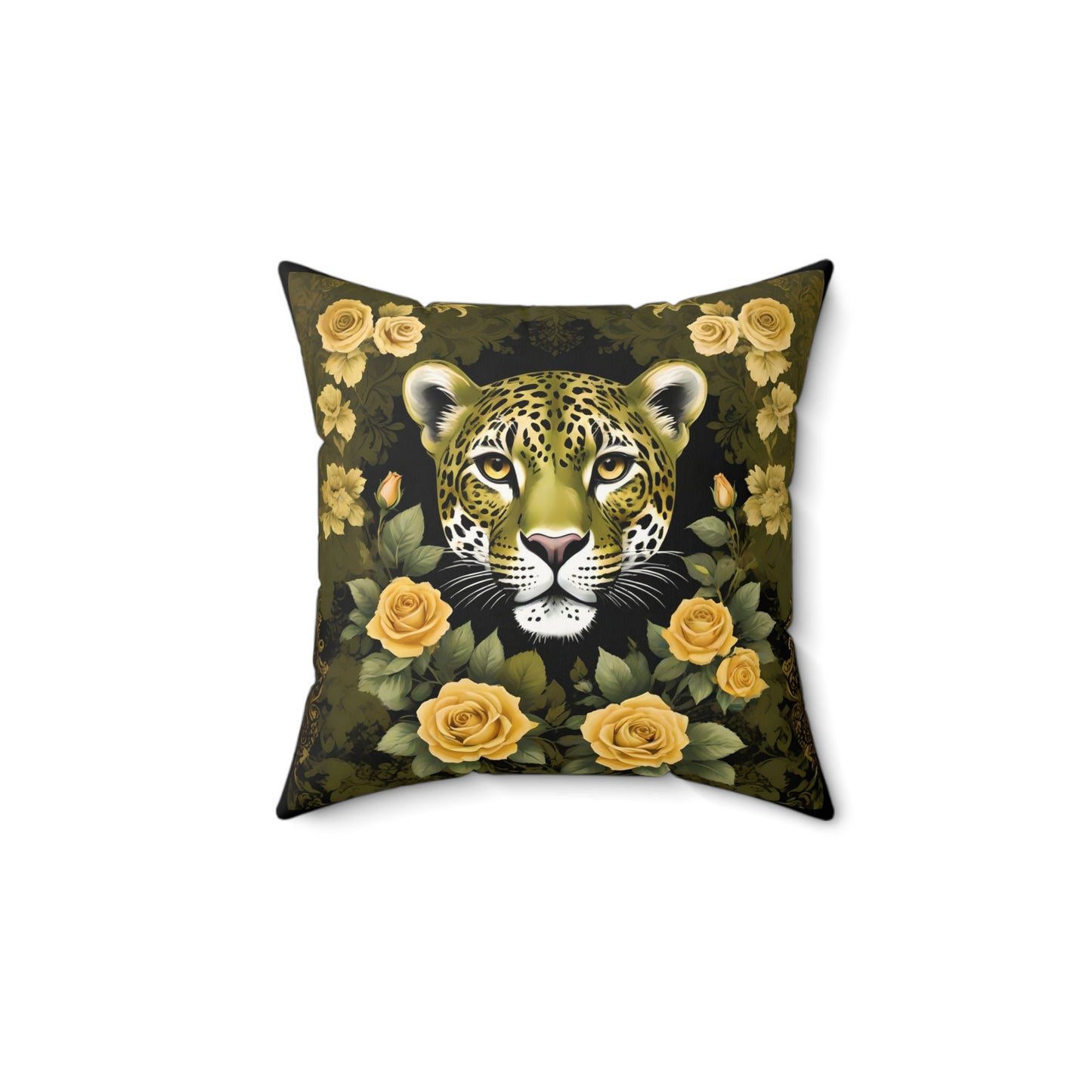 Elegance Leopard Floral Pillow - Olive Leopard