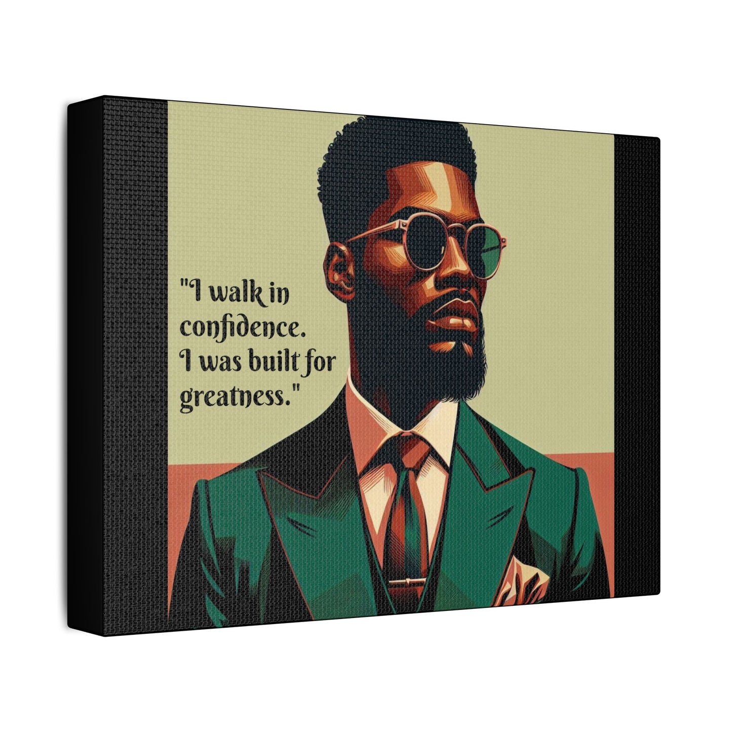 Afro Art Print Canvas, Wall Decor, Satin Stretched Canvas, African American Art, Office Decor, Home Decor - Built For Greatness