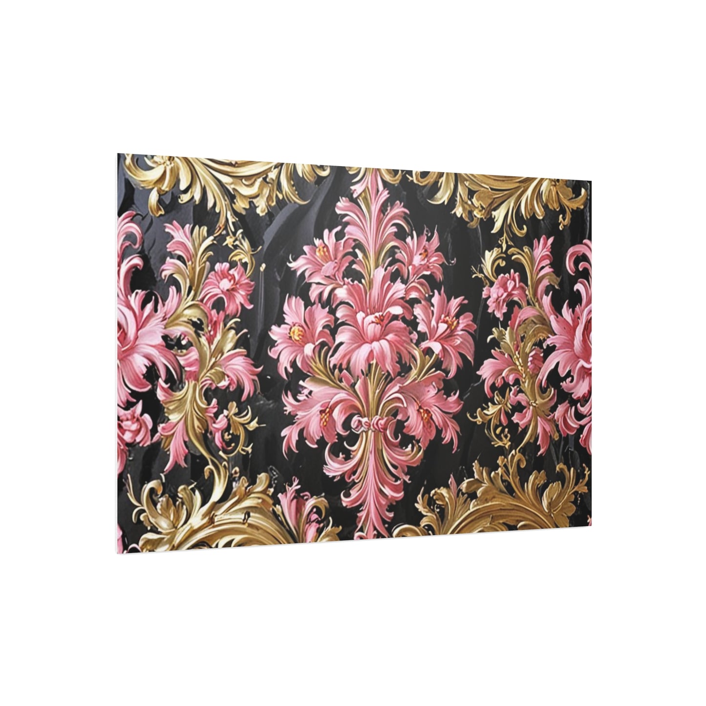 Elegant Floral Foam Board | Decorative Wall Art, Home Decor, Wedding Decor, Party Backdrop - Black & Pink Oil Painting Style Rococo
