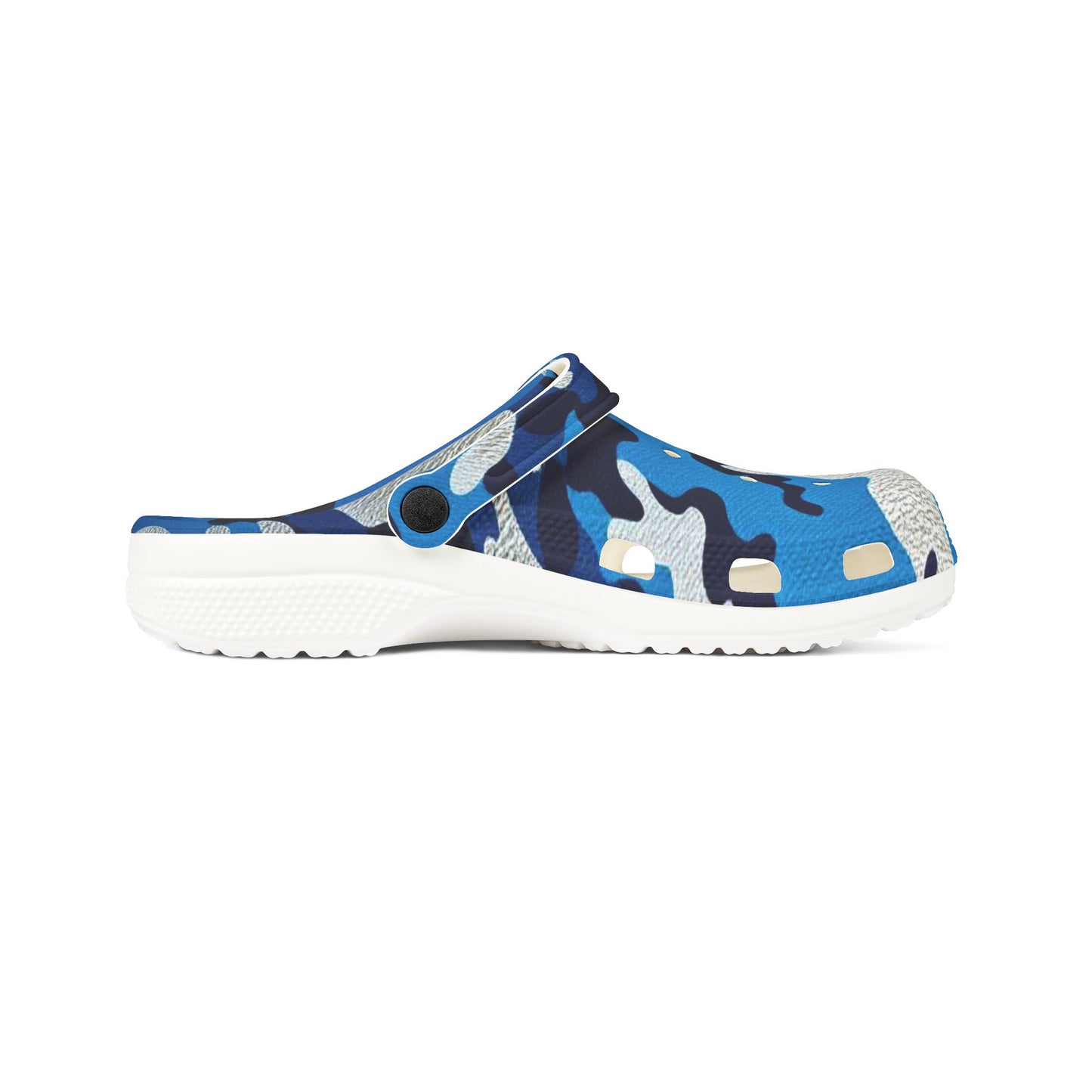 Stylish EVA Foam Shoes in Camo Design - Comfortable Slip-On Footwear, Unisex Garden Shoes - Blue Camo