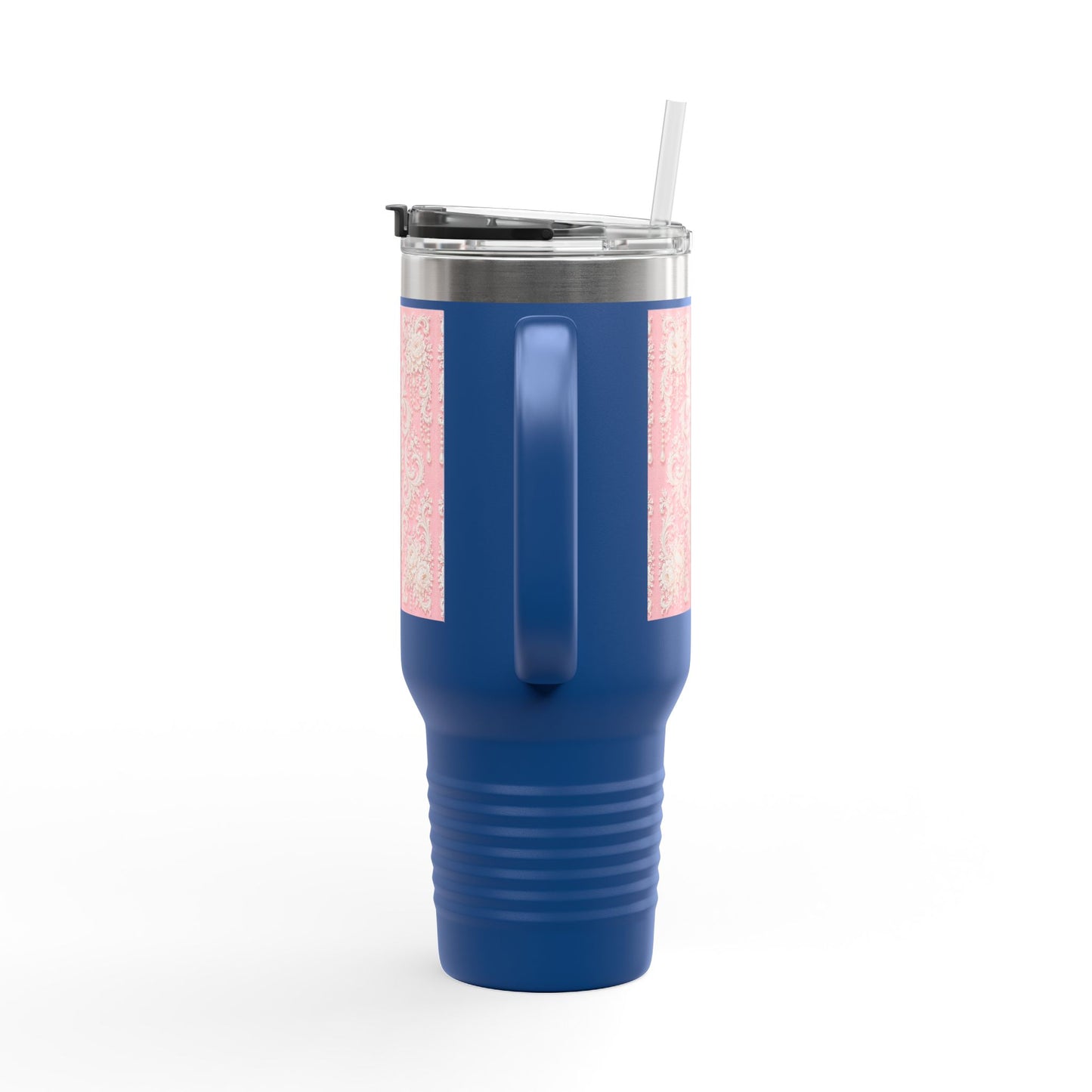 Pink Rococo 40oz Insulated Travel Mug – Pink Vintage Rococo Design