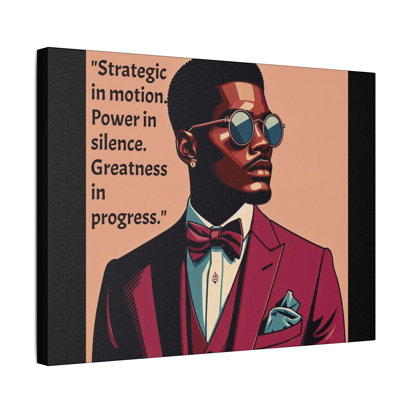 Afro Art Print Canvas, Wall Decor, Satin Stretched Canvas, African American Art, Office Decor, Home Decor - "Strategic In Motion...."