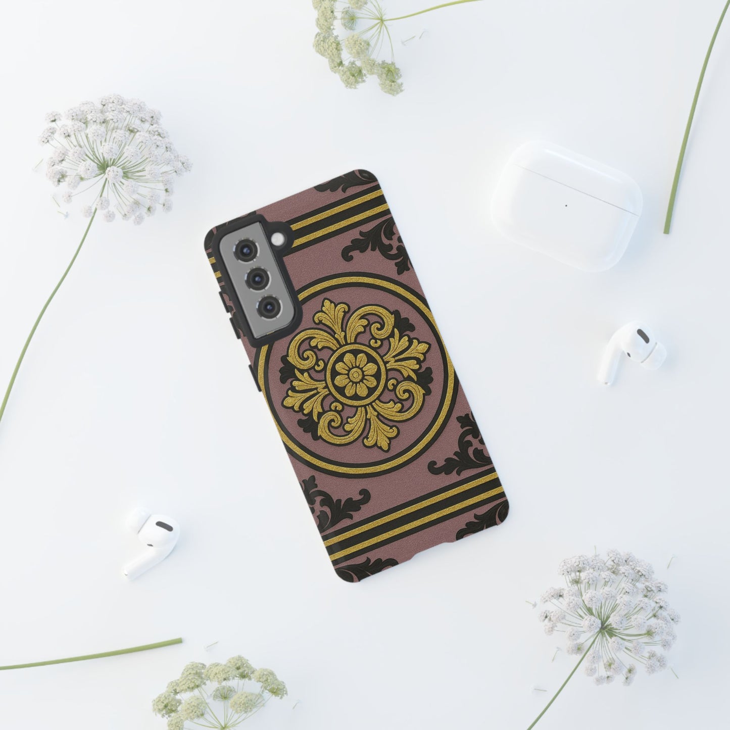 Gilded Mauve With Gold-Black Baroque Tough Cases