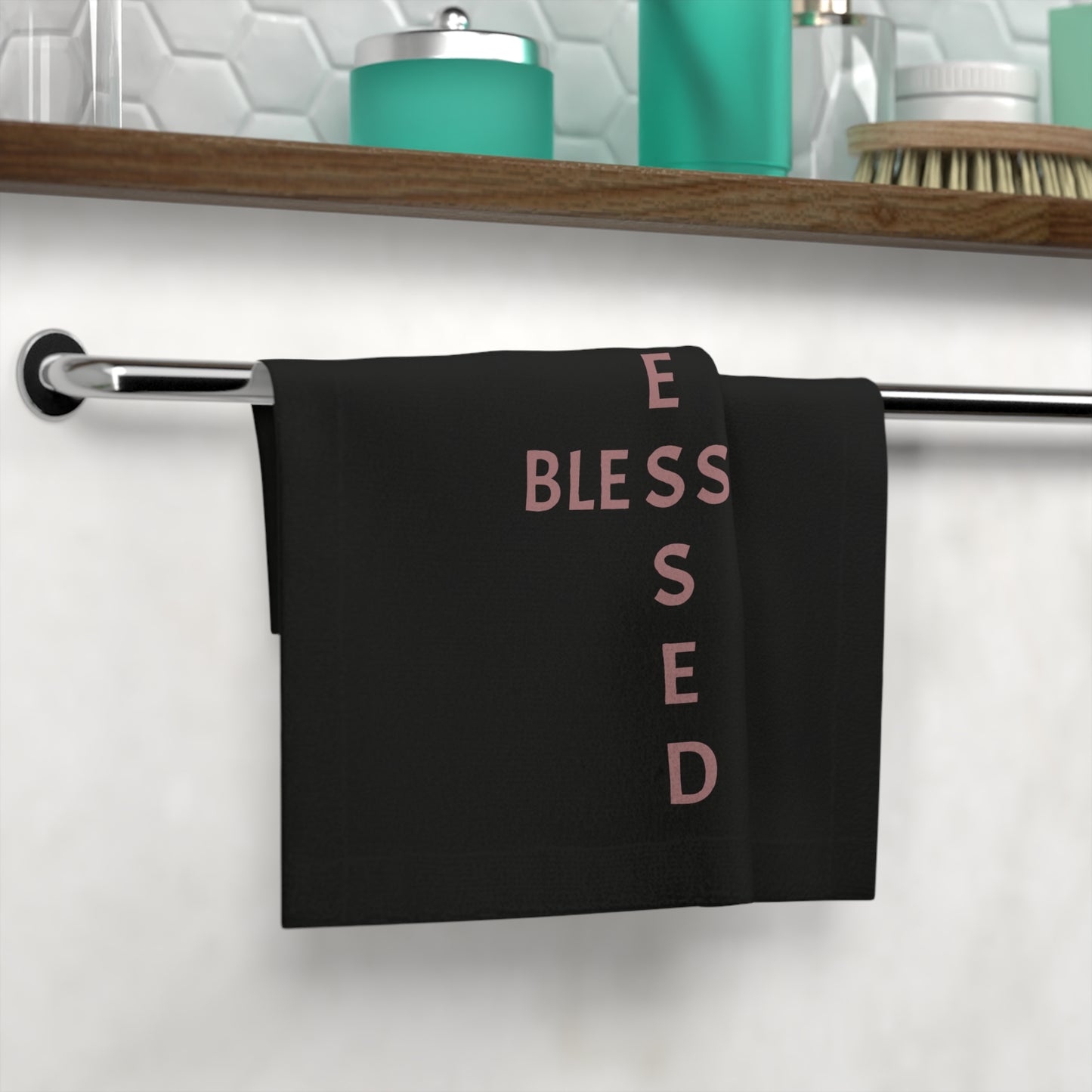 Blessed Face Towel - Inspirational Home Decor, Religious Gift, Soft Cotton Cloth, Perfect for Bath or Kitchen, Ideal for Gift Giving