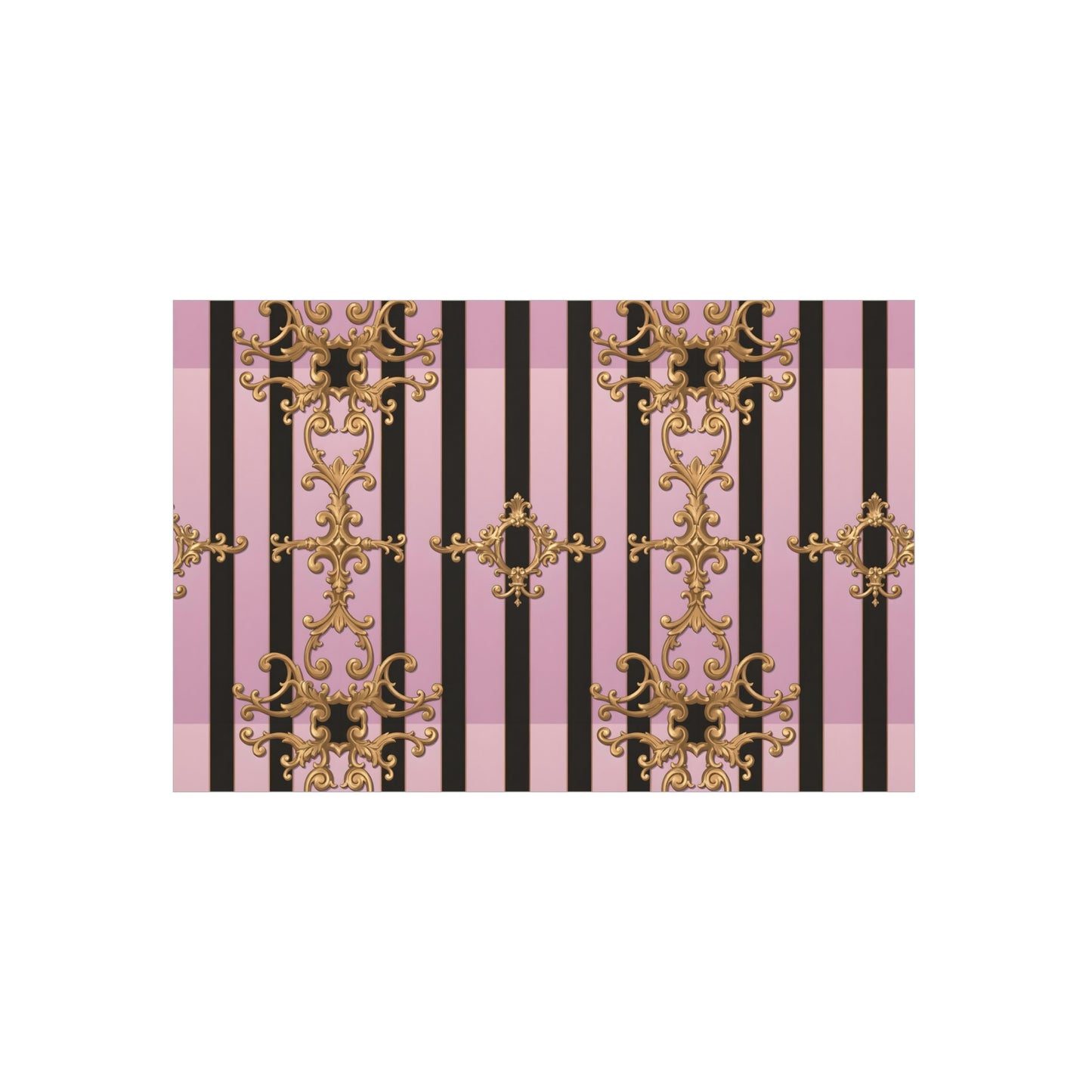 Elegant Decorative Foam Board | Wall Art, Home Decor, Office Accent, Gift Idea, Event Decoration - Lavender Ombre Striped Gold Baroque