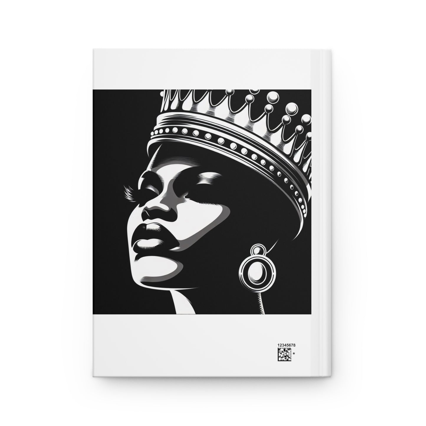 Elegant Crowned Queen Hardcover Journal - Empowerment, Black Woman Art, Gift for Her, Artistic Notebook, Daily Planner, Inspiration