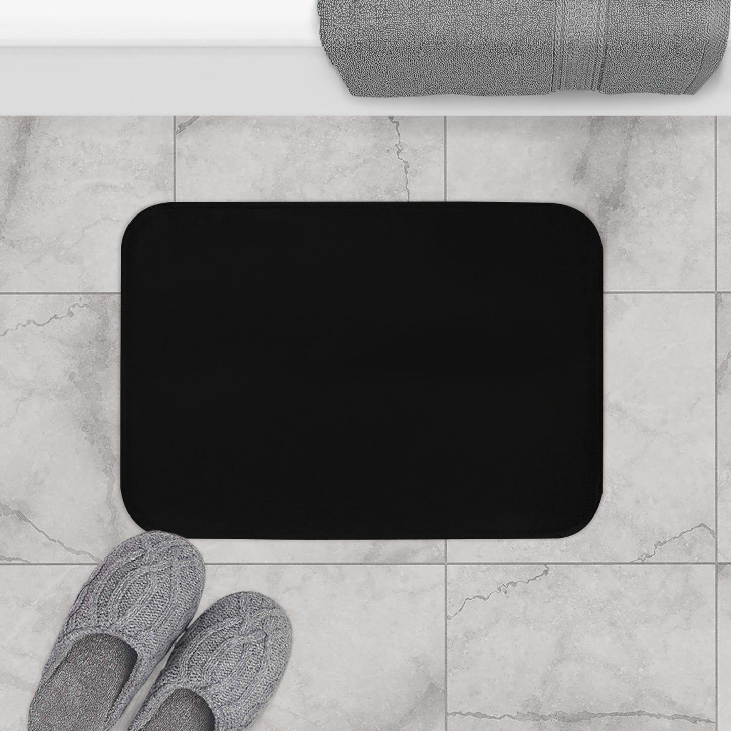 Elegant Black Bath Mat | Cozy Home Decor, Luxurious Bathroom Accessory, Soft Bath Mat, Modern Bathroom Rug, Great Gift Idea