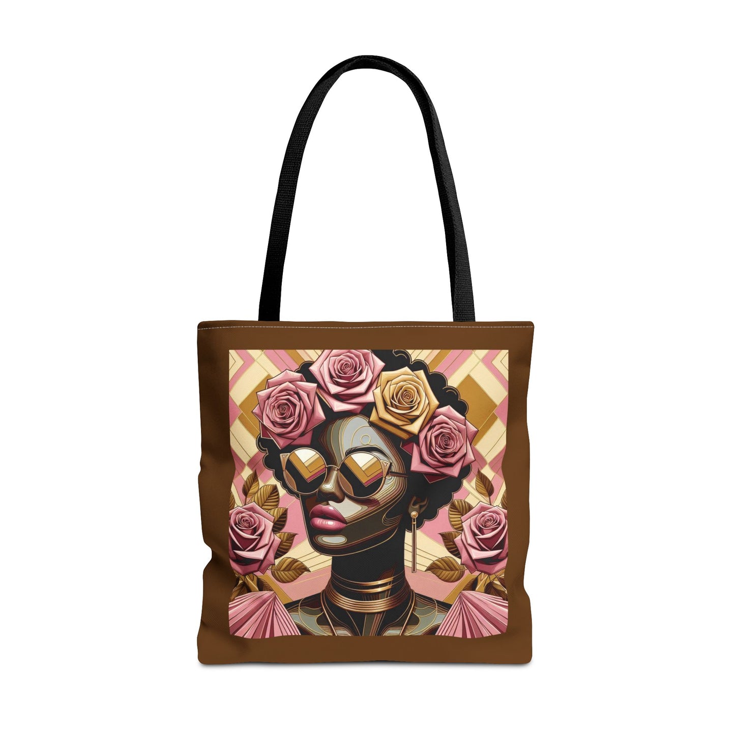 Chic Floral Tote Bag - Fashionable Everyday Accessory, Gift for Her, Boho Style, Shopping Bag, Eco-Friendly Carryall - Pink Roses Lady