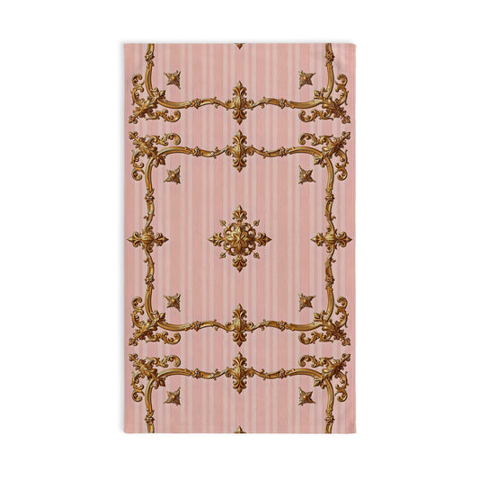 Elegant Vintage-Inspired Hand Towel | Floral Gold Baroque Design for Luxurious Home Decor
