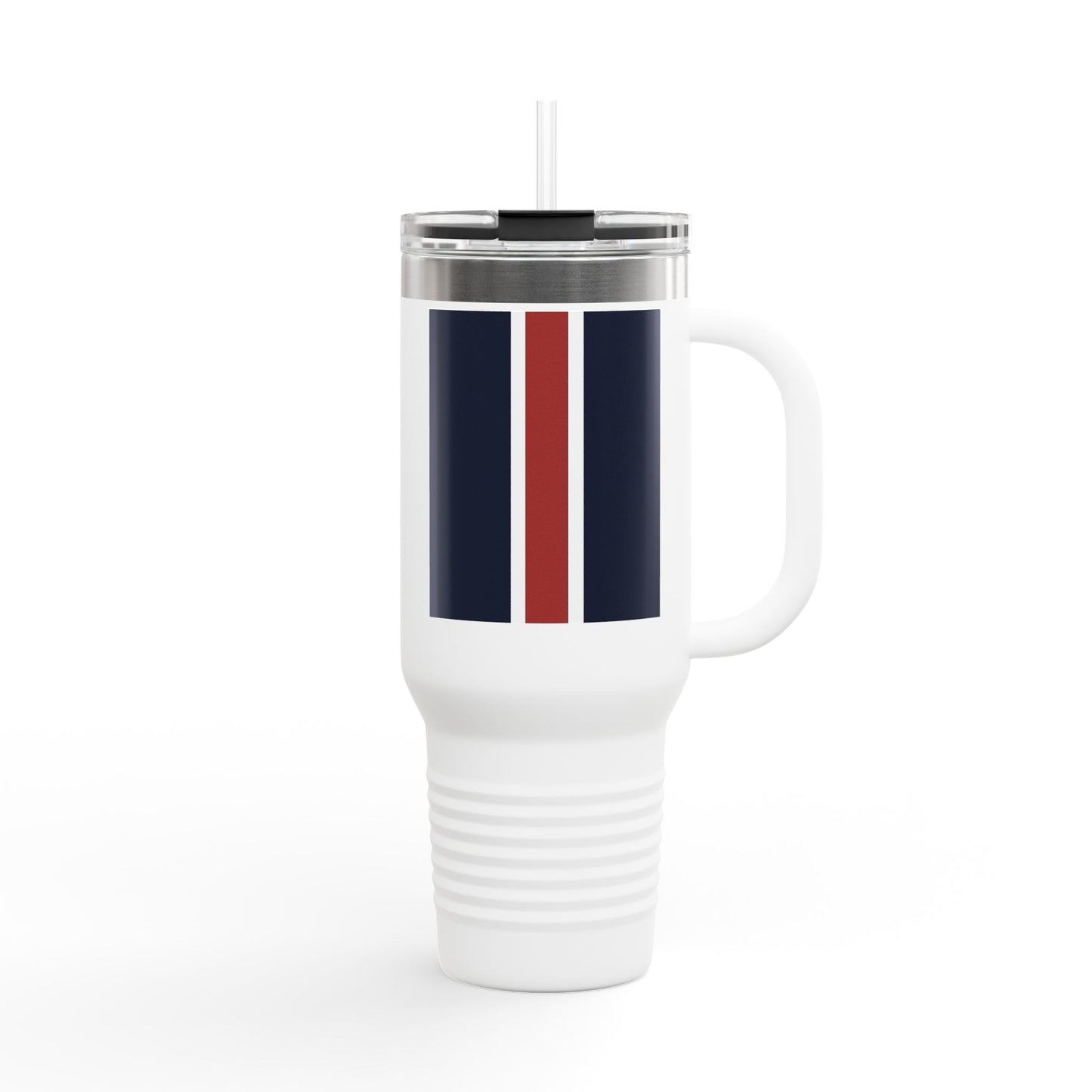 Lunar Midnight & Red-White Striped Stylish Insulated Travel Mug - Perfect for Adventure Seekers | 40oz Hot & Cold Beverage Container