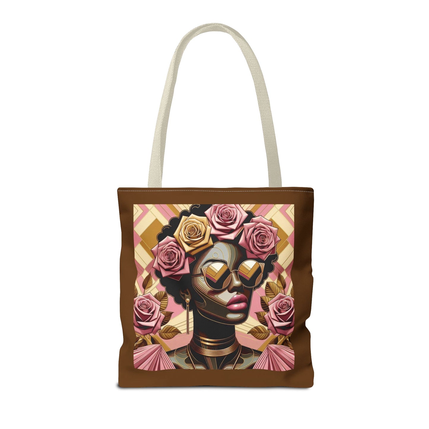 Chic Floral Tote Bag - Fashionable Everyday Accessory, Gift for Her, Boho Style, Shopping Bag, Eco-Friendly Carryall - Pink Roses Lady