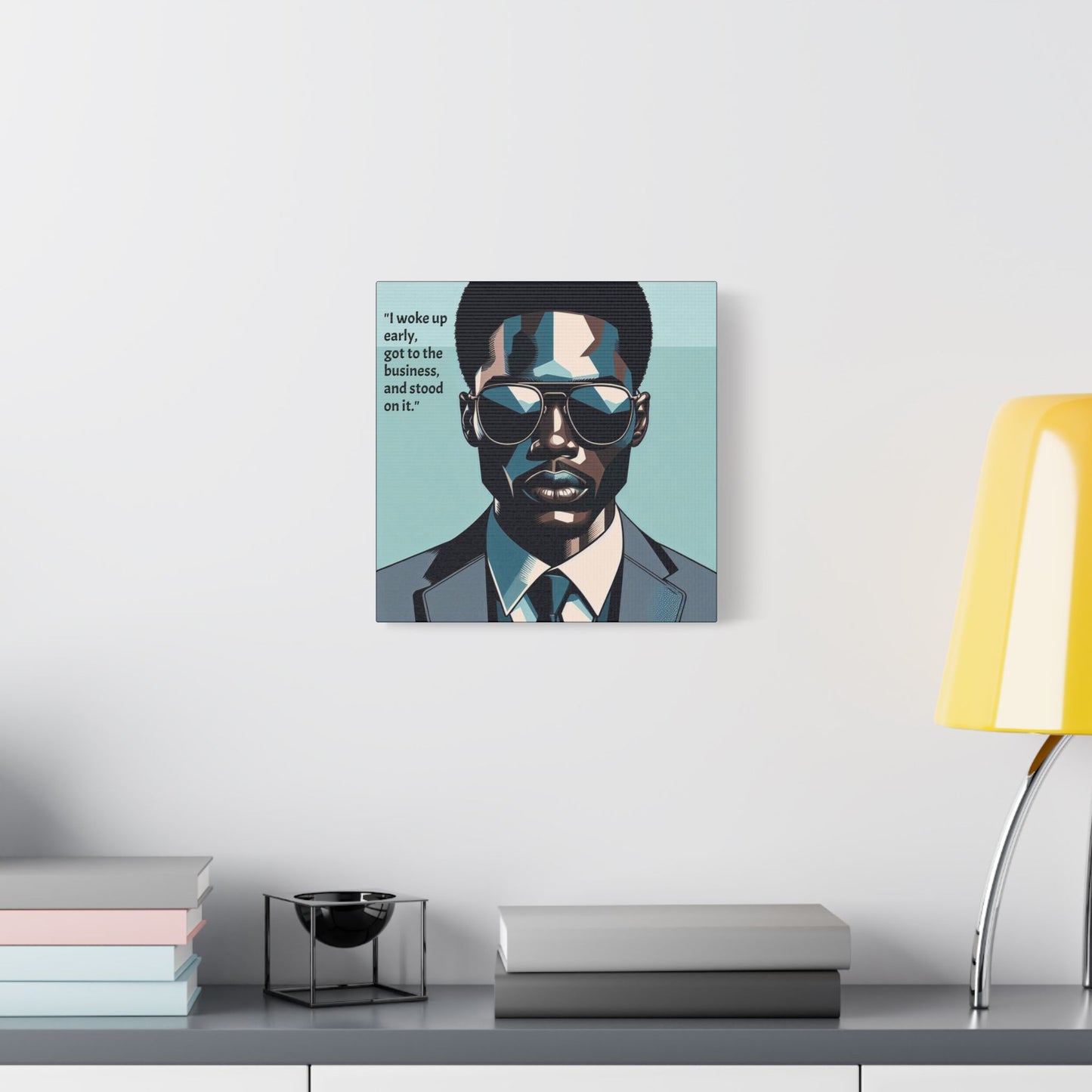Afro Art Print Canvas, Wall Decor, Satin Stretched Canvas, African American Art, Office Decor, Home Decor - "I woke up early"