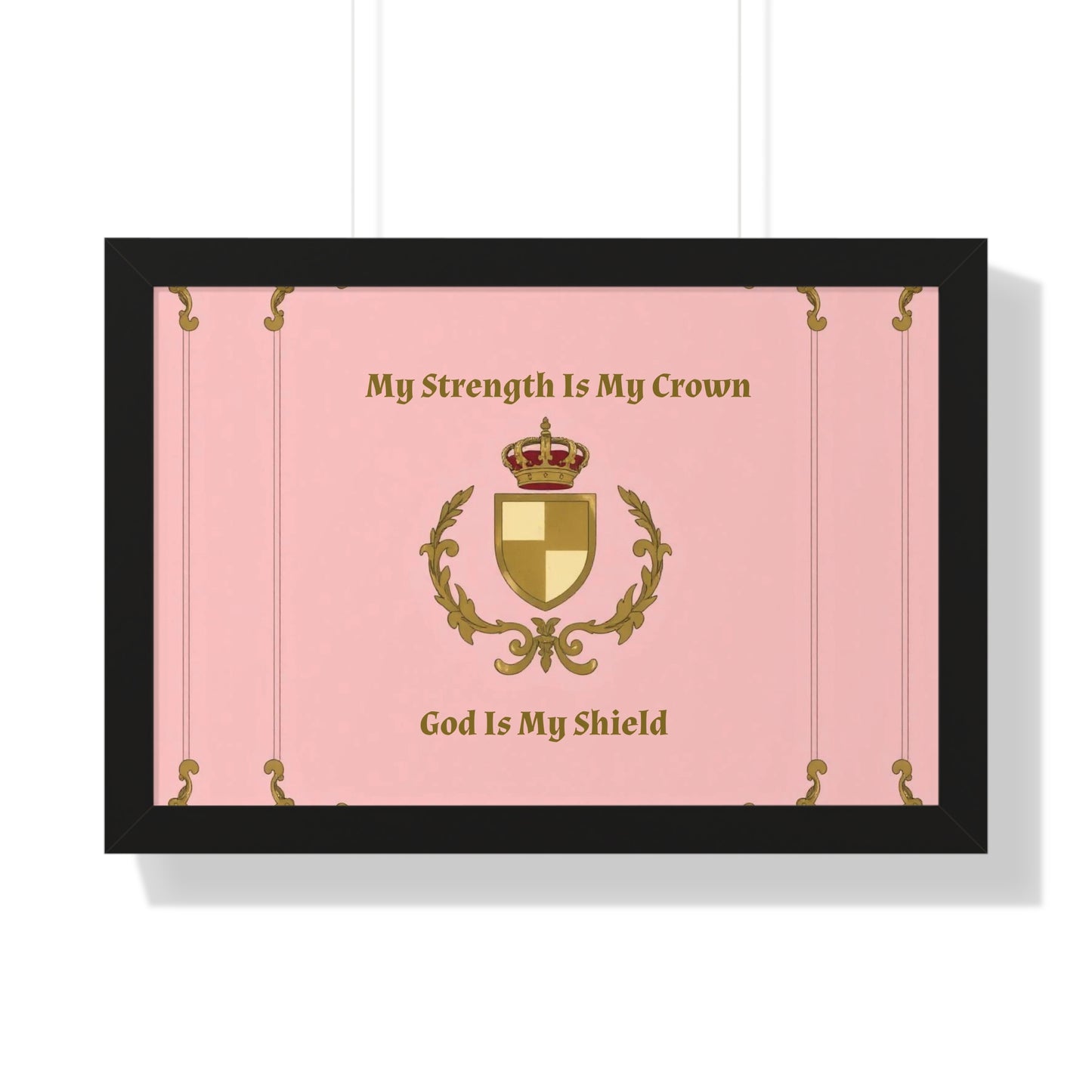 Crest & Crown Spiritual Quote Empowering Framed Poster, Inspirational Wall Art, Crown Design, Home Decor, Motivational Gift, Bible Verse Decoration