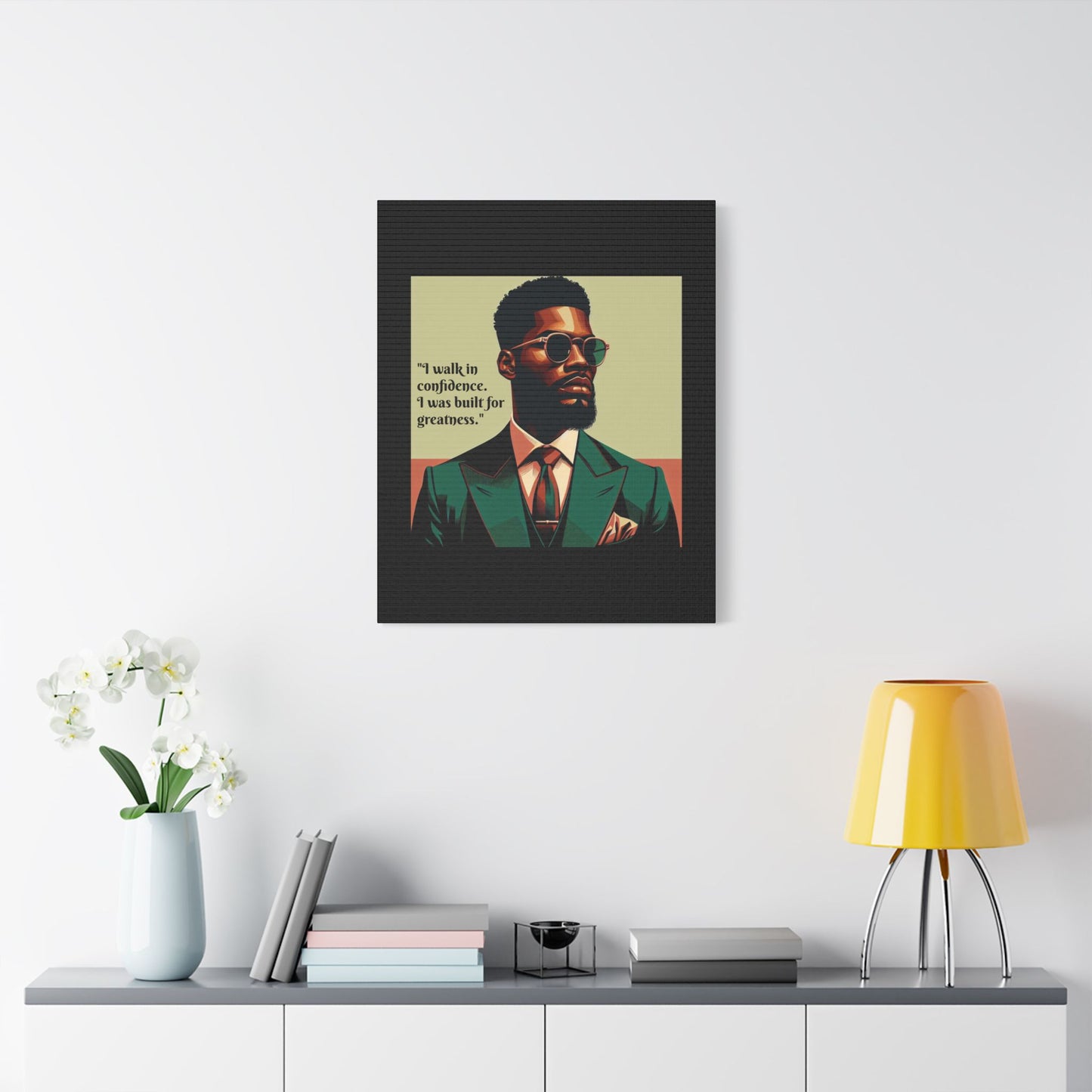 Afro Art Print Canvas, Wall Decor, Satin Stretched Canvas, African American Art, Office Decor, Home Decor - Built For Greatness