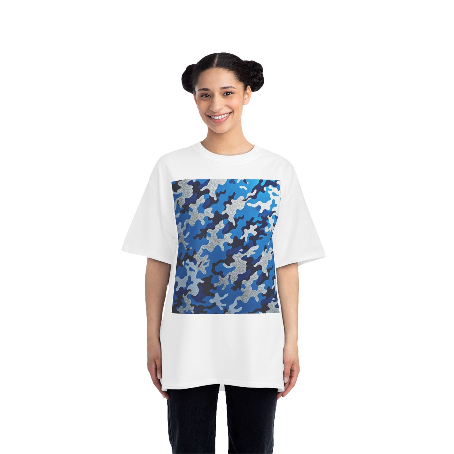 Stylish Camo Tee for Adventurers, Unisex Casual Wear, Summer Outing Shirt, Gift for Outdoorsy Friends, Trendy Graphic Tee - Blue Camo
