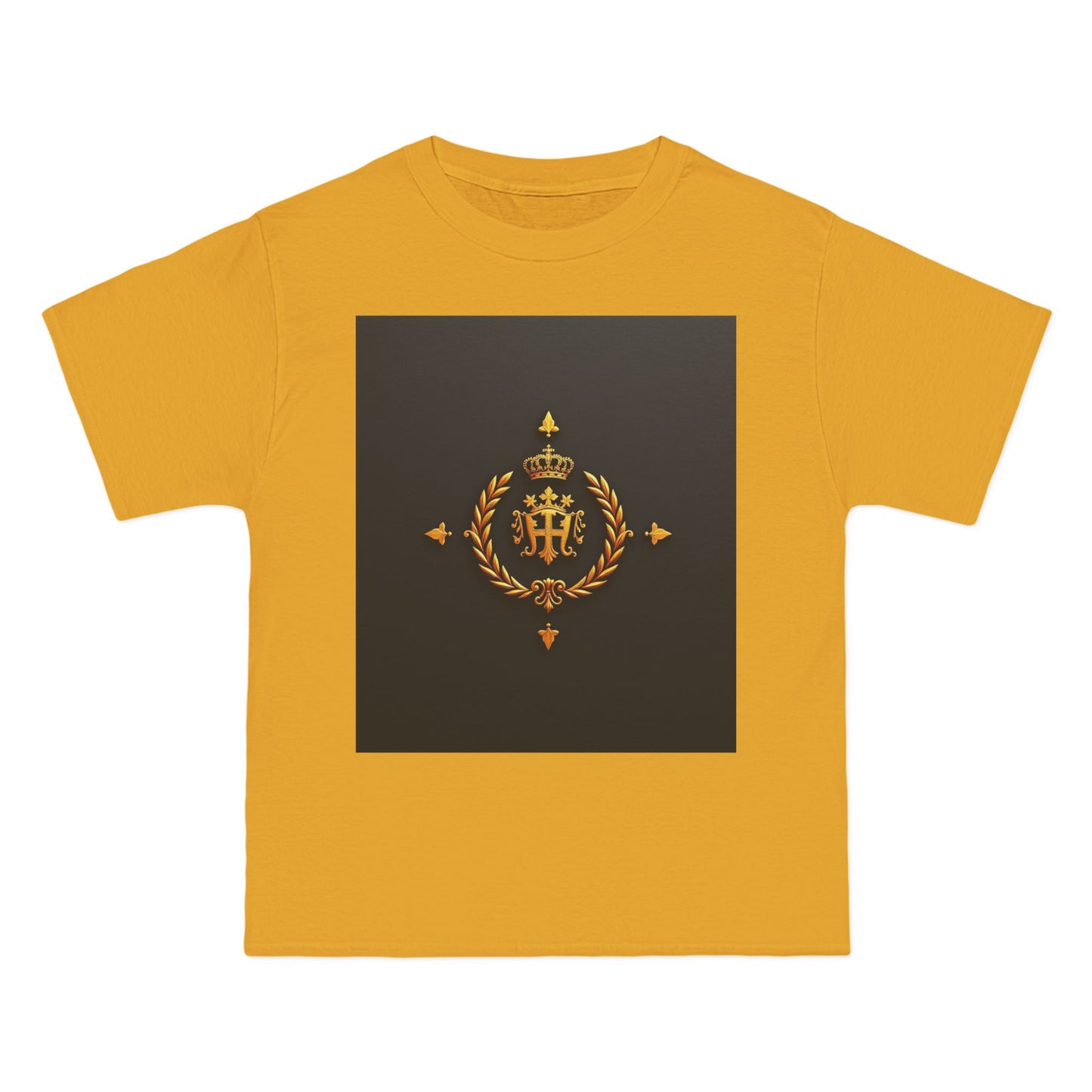 Stylish Gold Emblem T-Shirt, Casual Tee, Unique Gift, Everyday Wear, Graphic Shirt, Fashion Statement - Gold Crest
