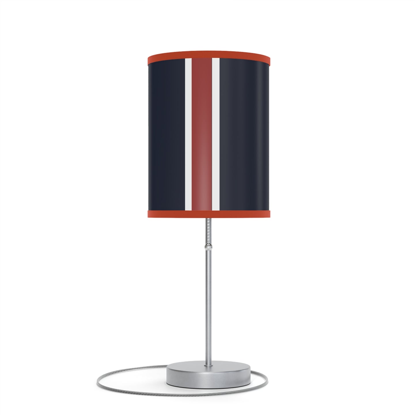Lunar Midnight & Red-White Striped Stylish Table Lamp, Modern Home Decor, Bedroom Lighting, Unique Gift for Her, Desk Illumination