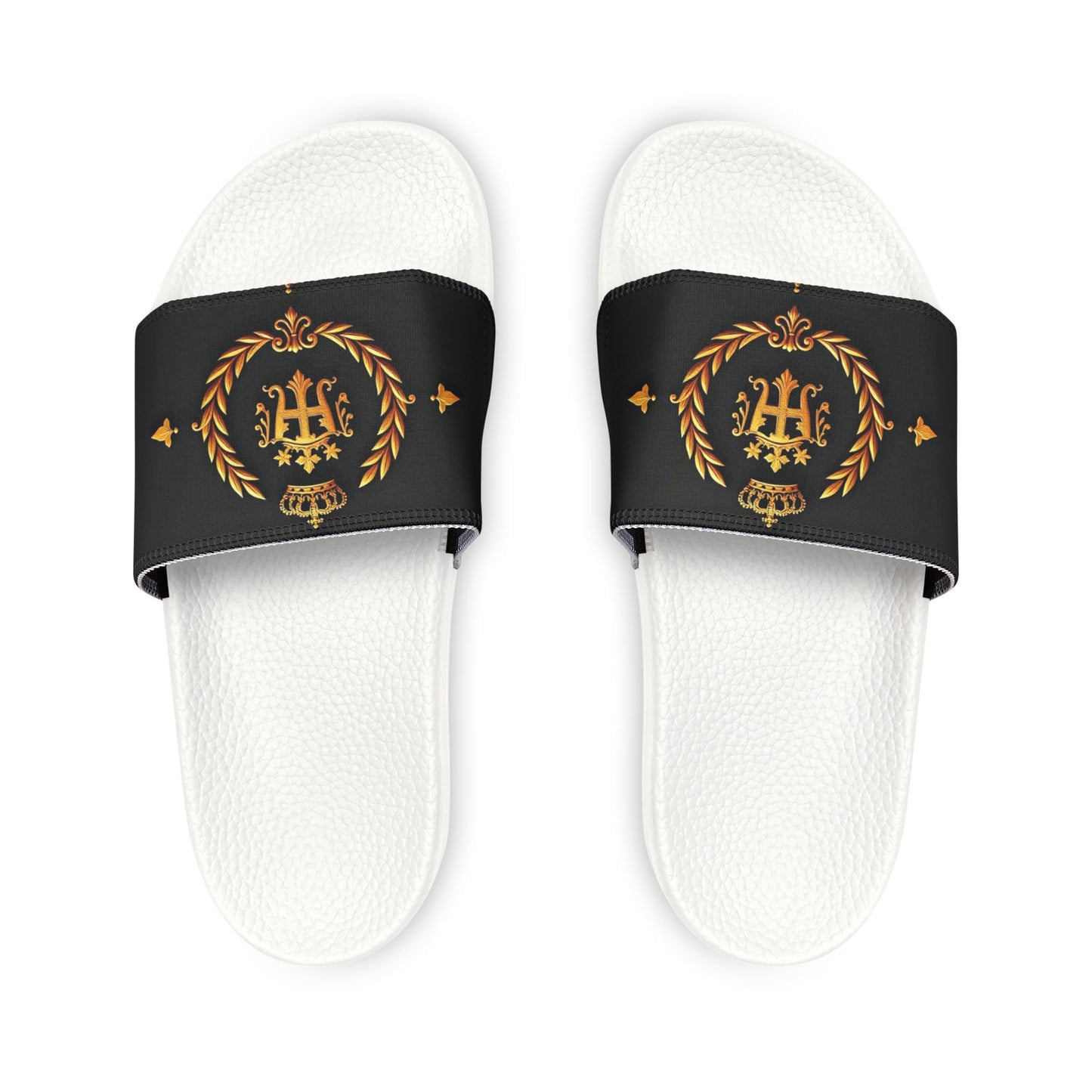 Chic Women's Slide Sandals with Removable Straps | Customizable Summer Footwear, Vacation Sandals, Poolside Slip-Ons - Gold Crest