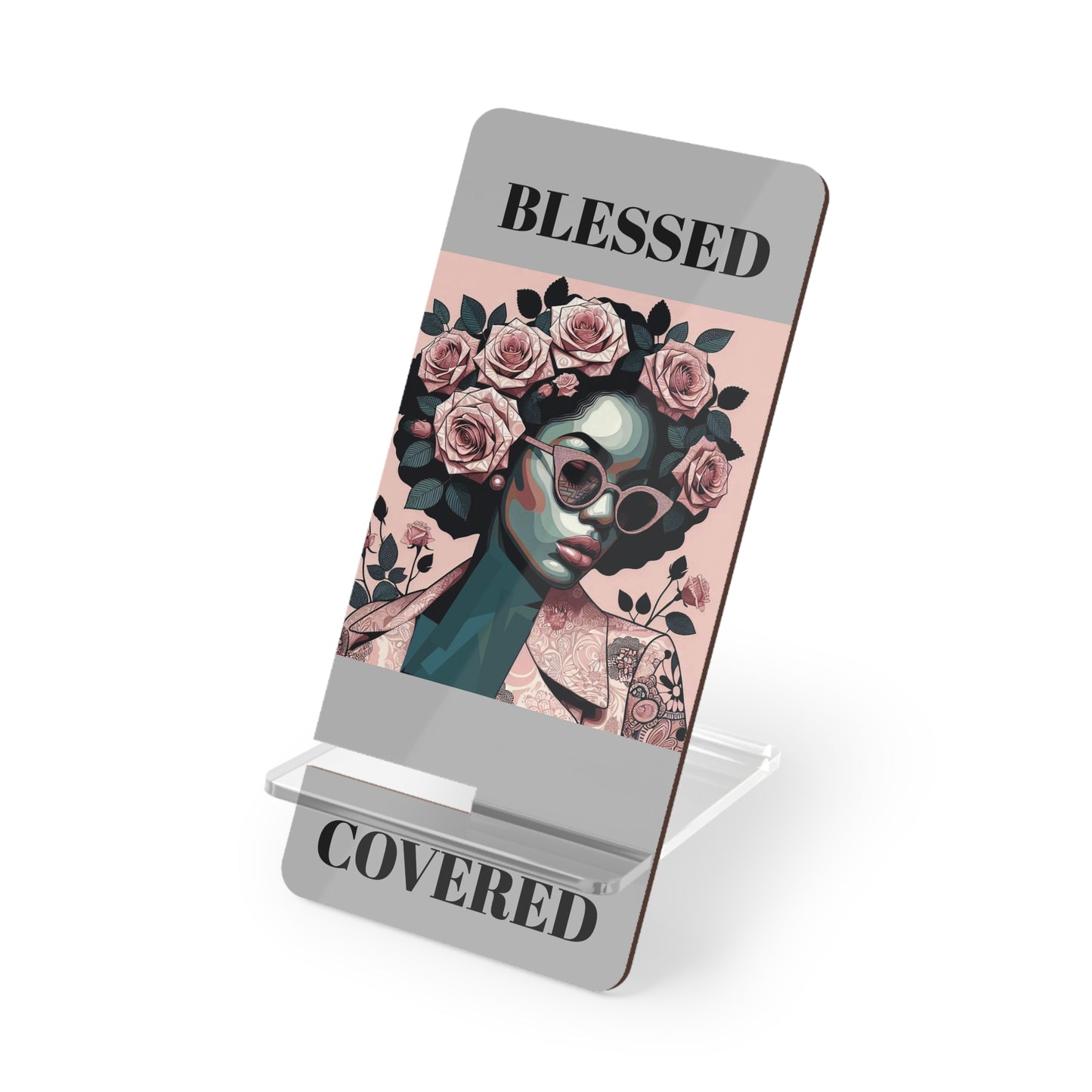 Stylish Smartphone Stand, Decor for Home Office, Gift for Tech Lovers, Blessing Inspired Mobile Display, Unique Phone Holder