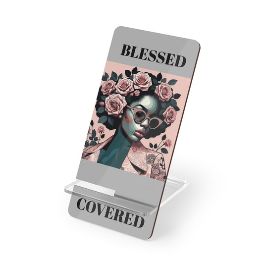 Stylish Smartphone Stand, Decor for Home Office, Gift for Tech Lovers, Blessing Inspired Mobile Display, Unique Phone Holder