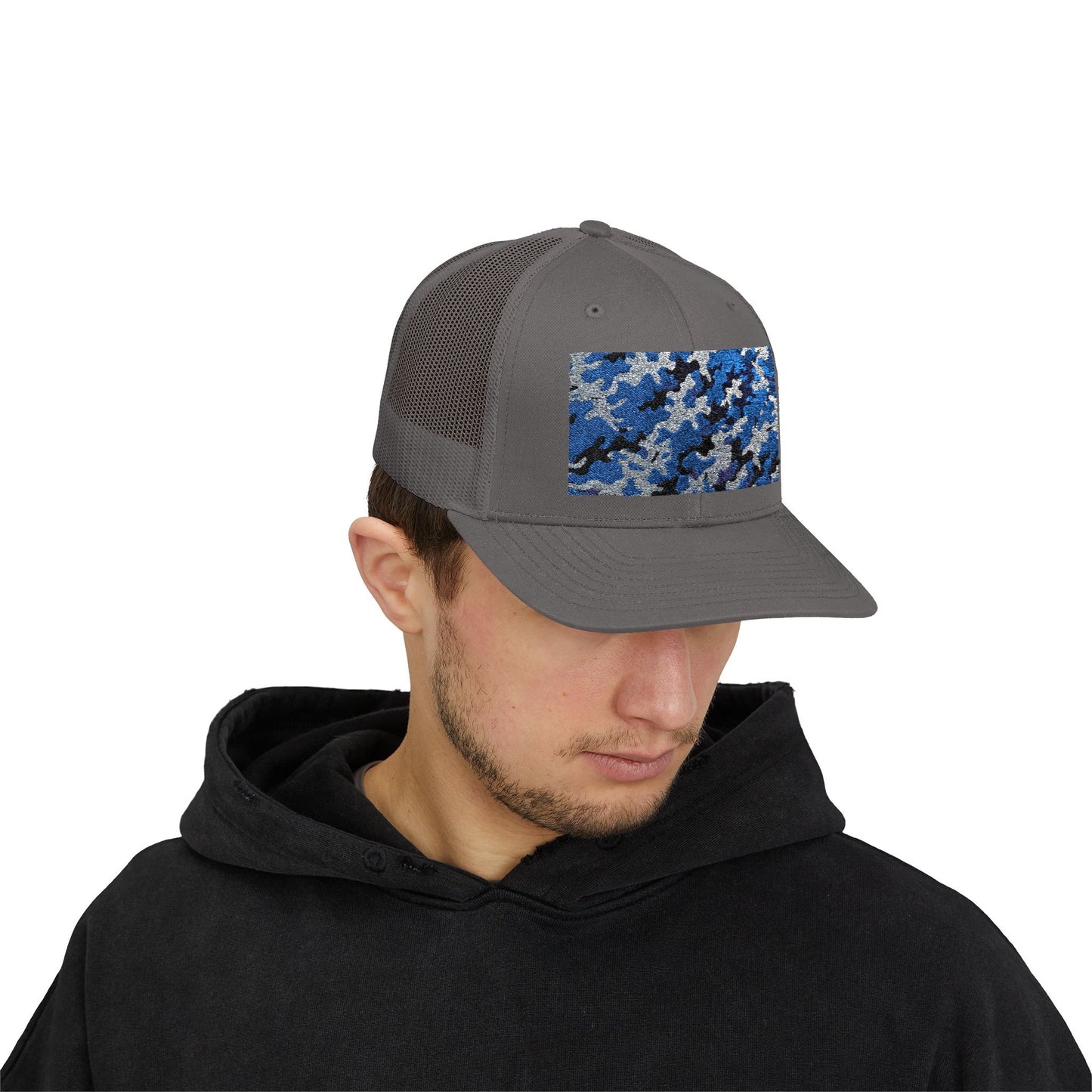 Camouflage Sequin Snapback Cap | Trendy Hats for Outdoor Lovers, Fashion Accessory, Gift for Him/Her, Summer Style - Blue Camo