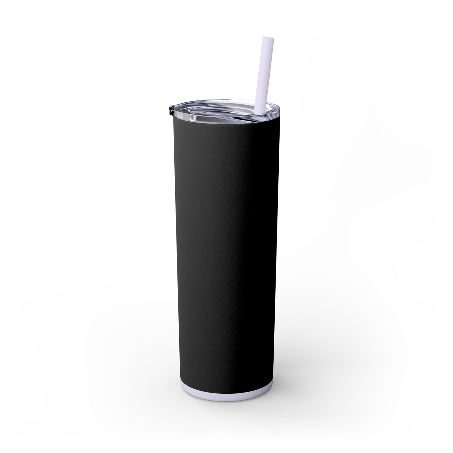 Stylish Black Skinny Tumbler with Straw, 20oz - Perfect for Coffee, Juice, and Smoothies, Ideal Gift for Any Occasion