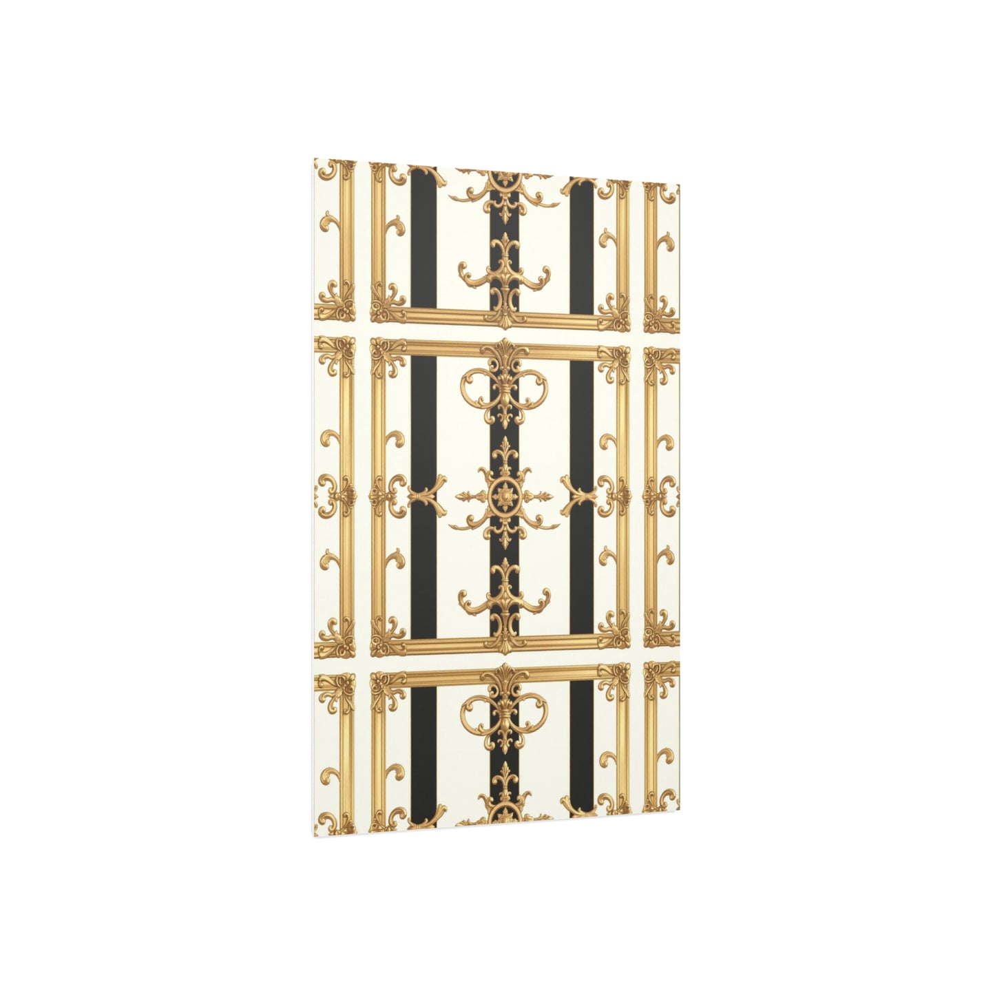 Elegant Foam Board Wall Art, Decorative Display, Home Decor, Office Decor, Visual Boards, Art Displays - Black & White Striped Gold Baroque
