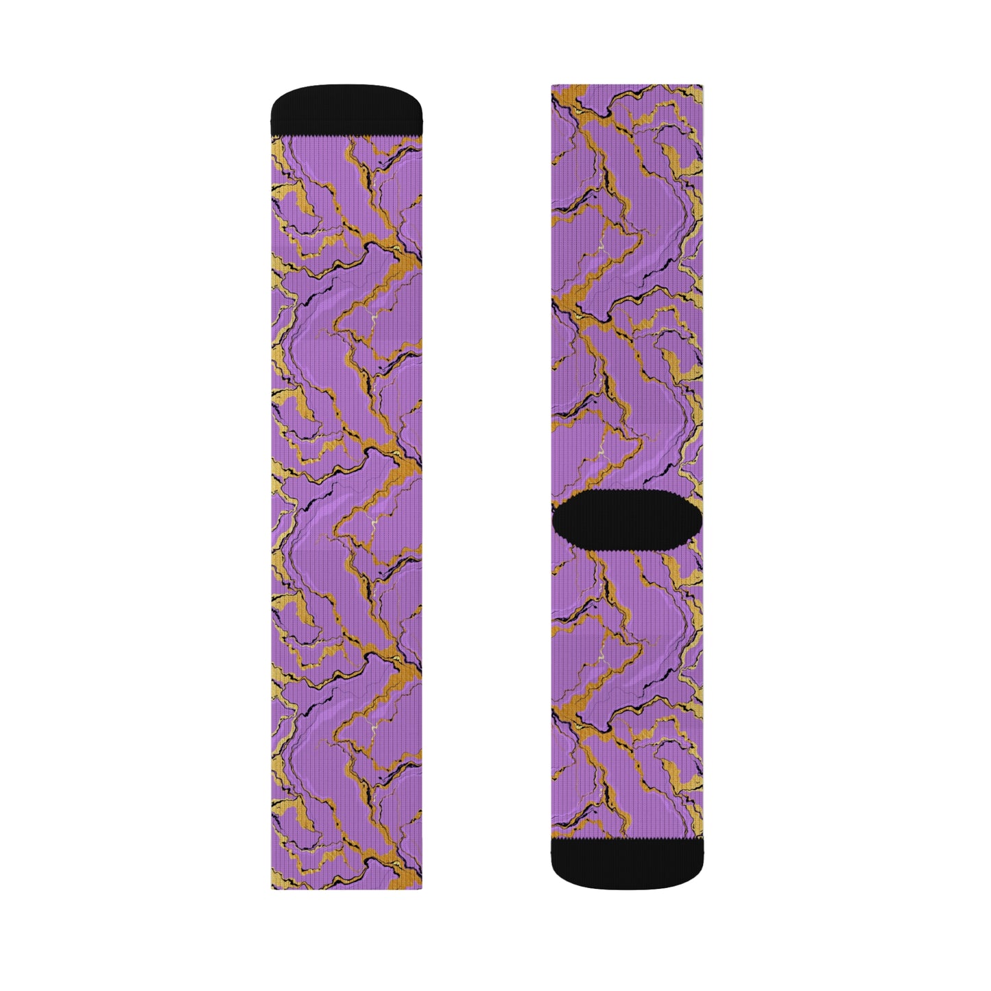 Marble Lavender Print Crew Socks | Funky Socks for Women, Unisex Gift for Friends, Fun Fashion Accessories, Casual Wear