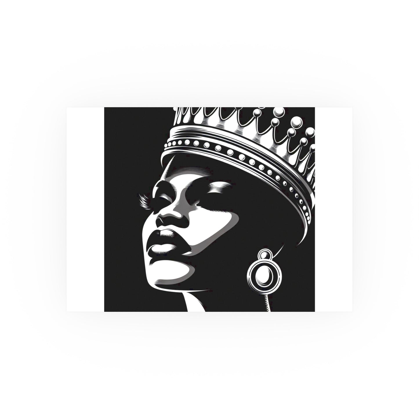 Elegant Crowned Queen Poster - Black & White Art Print, Wall Decor, Home Aesthetic, Gift Idea, Birthday, Celebrations