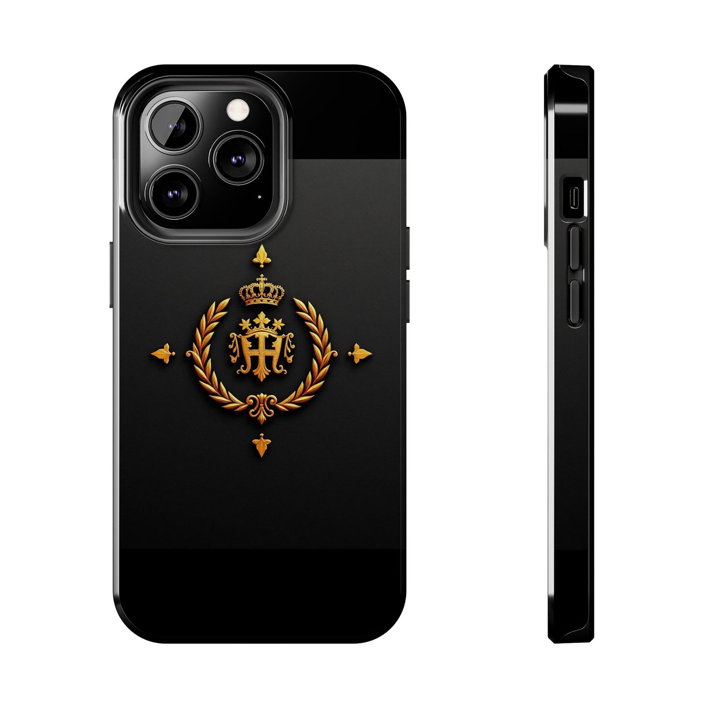 Luxurious Monarch Phone Case, Tough Phone Covers, Elegant Tech Accessories, Gold Crown Design, Stylish Gift for Him/Her - Gold Crest