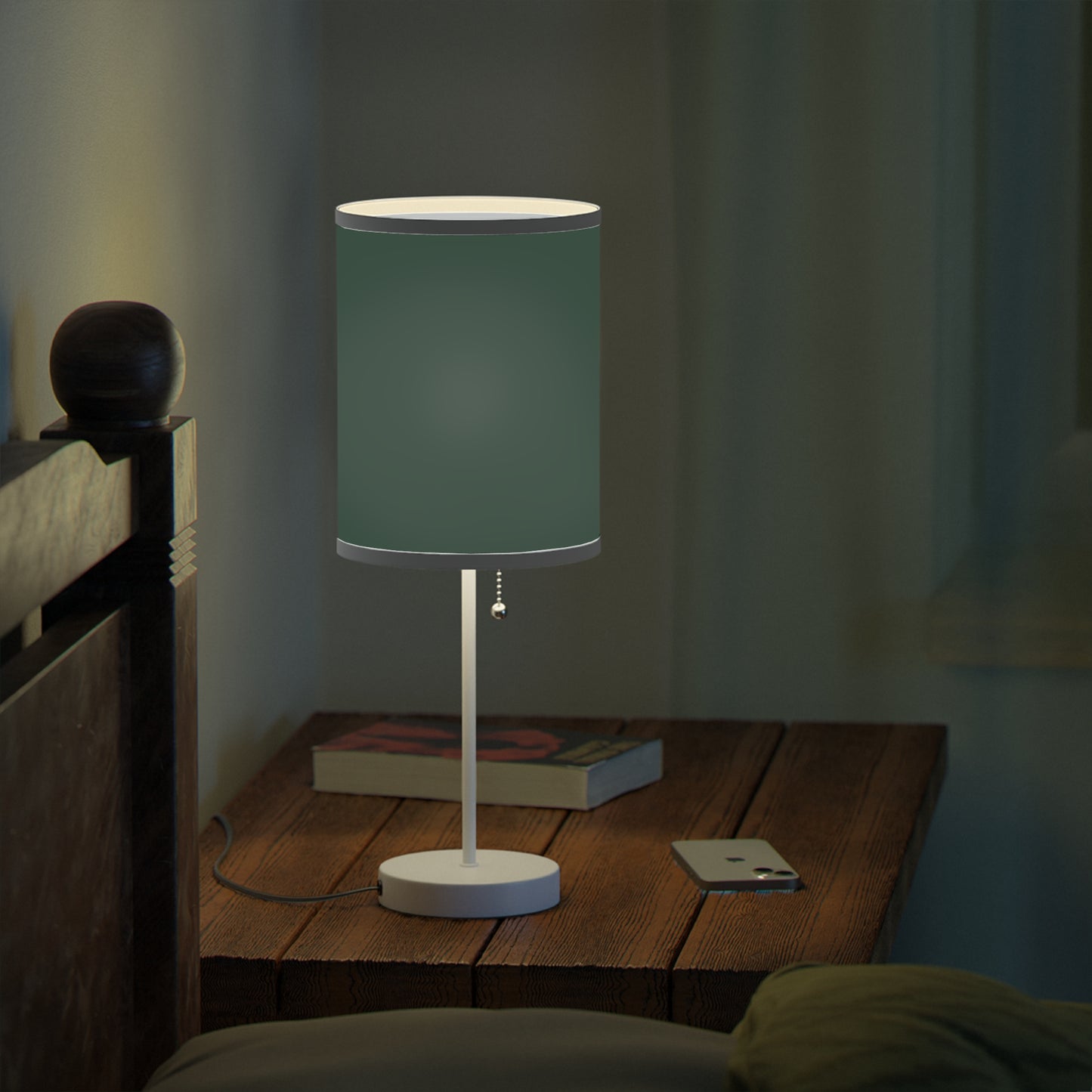 Modern Midnight Green Table Lamp, Stylish Lighting for Home Decor, Green Lamp, USB/CA Plug, Elegant Nightstand Light, Minimalist Design