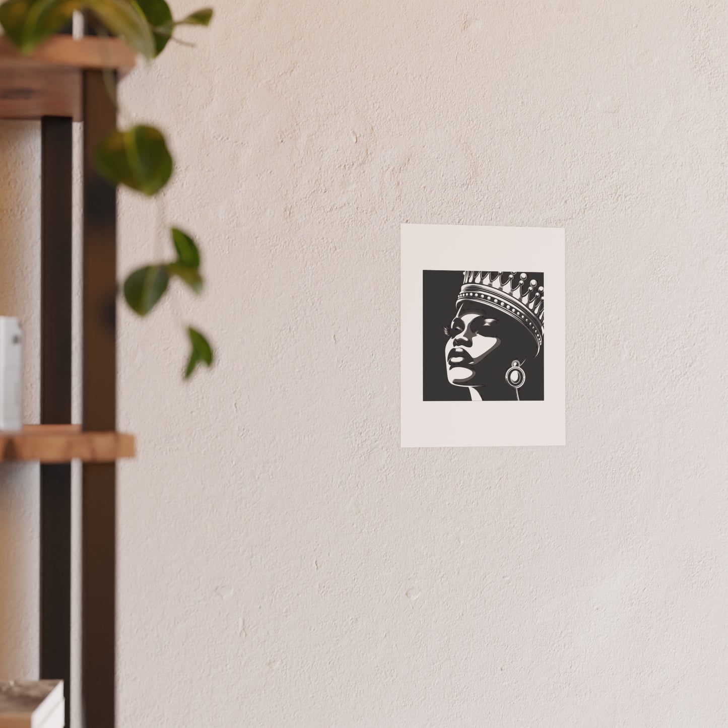 Elegant Crowned Queen Poster - Black & White Art Print, Wall Decor, Home Aesthetic, Gift Idea, Birthday, Celebrations
