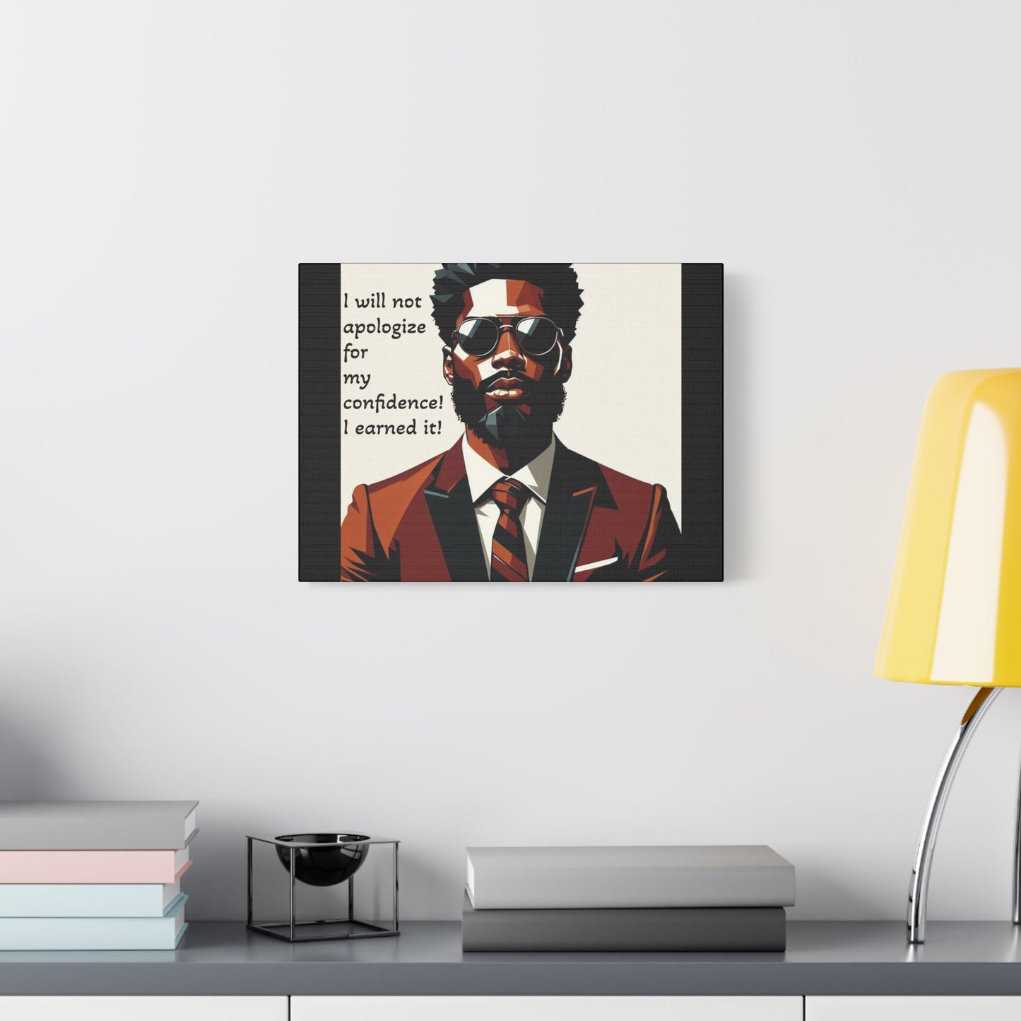 Afro Art Print Canvas, Wall Decor, Satin Stretched Canvas, African American Art, Office Decor, Home Decor - Confident Man In Suit