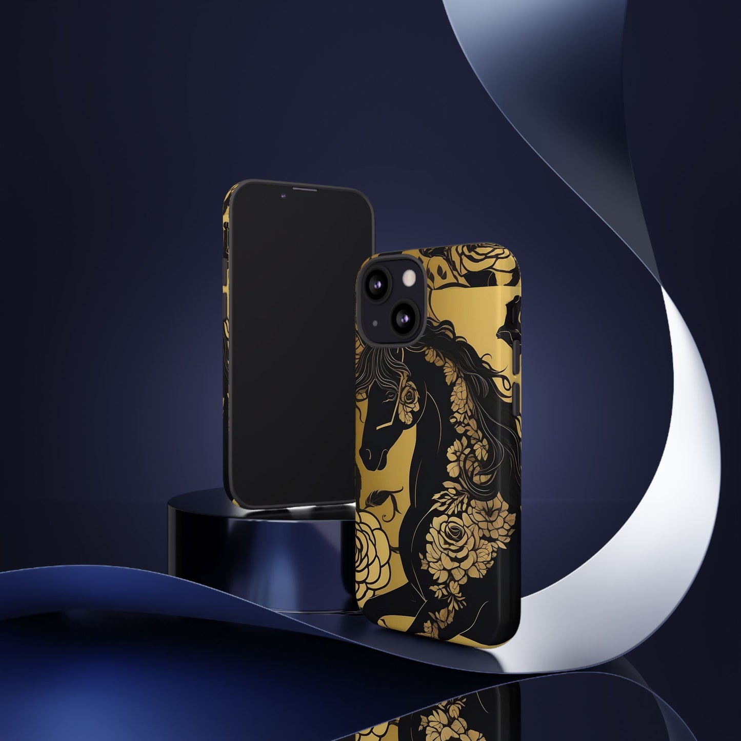 Phone Case - Elegant Horse & Roses Design