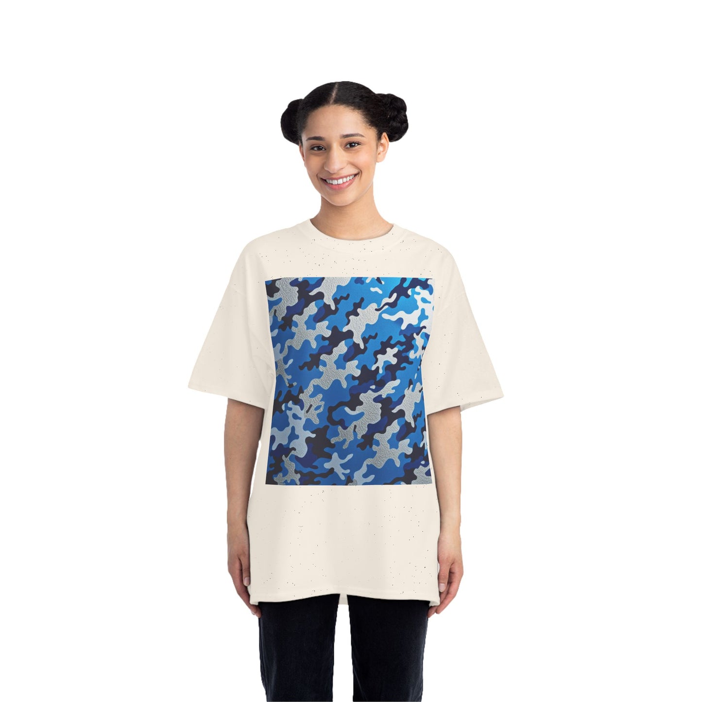 Stylish Camo Tee for Adventurers, Unisex Casual Wear, Summer Outing Shirt, Gift for Outdoorsy Friends, Trendy Graphic Tee - Blue Camo