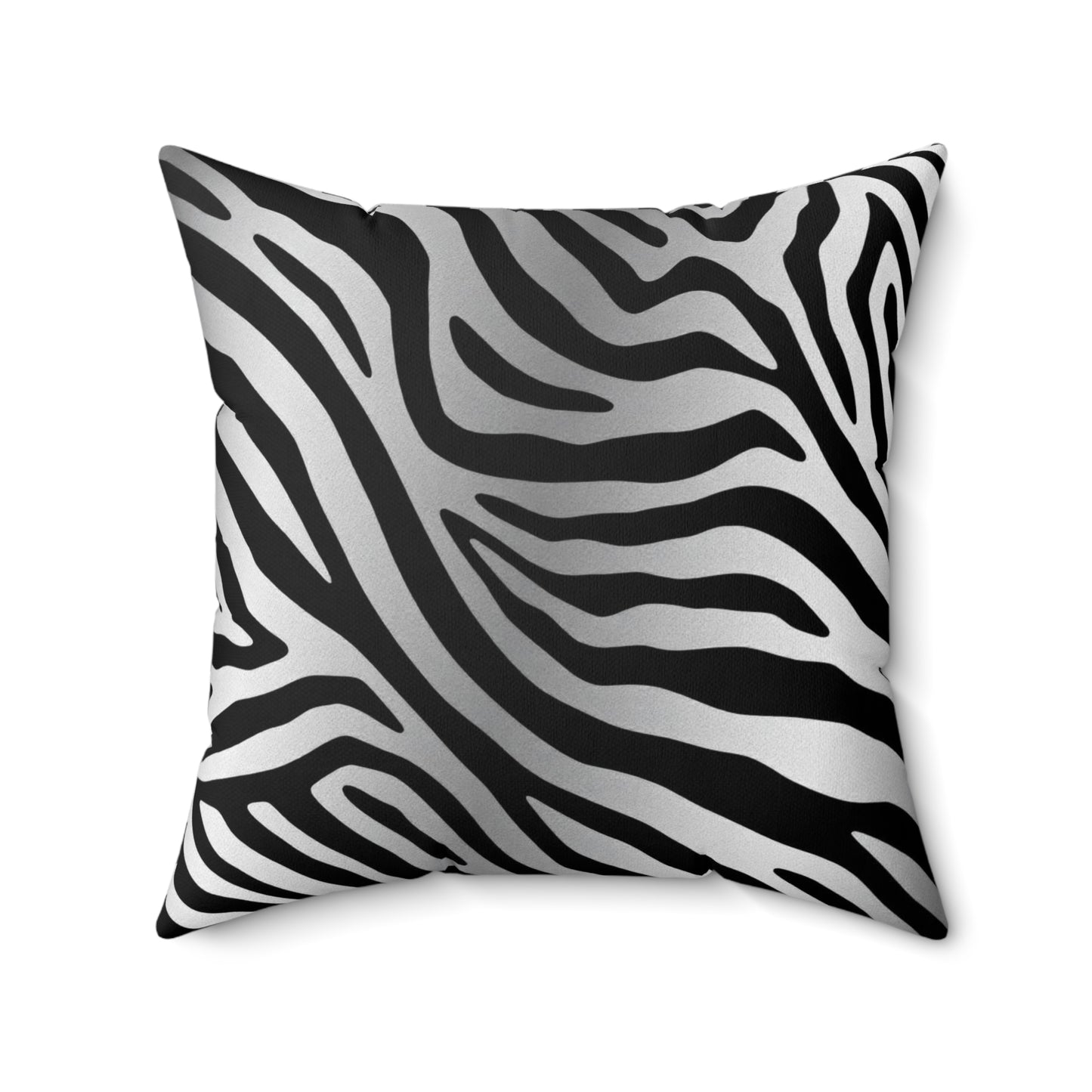 Chic Zebra Stripe Square Pillow - Stylish Home Décor - Silver