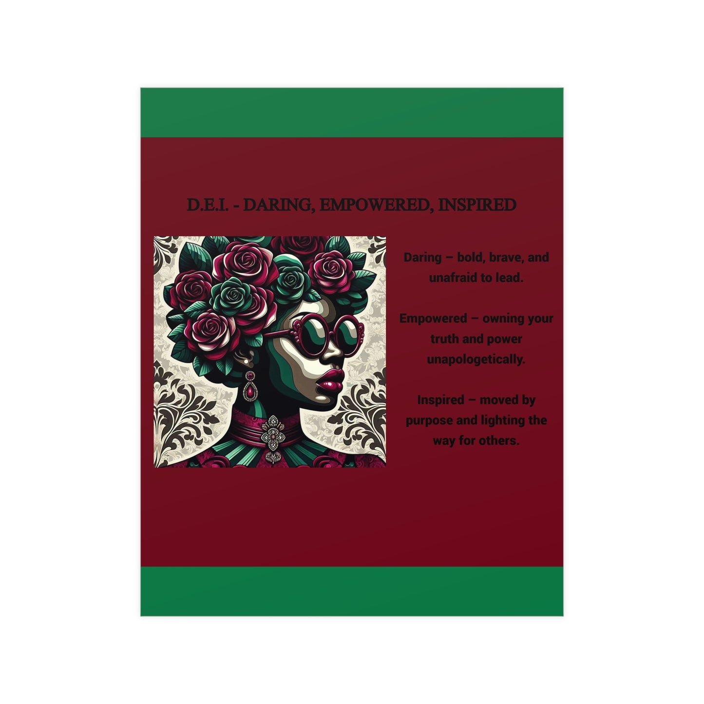 Empowered Woman Matte Poster - Inspirational Art for Home Decor - Daring, Empowered, Inspired