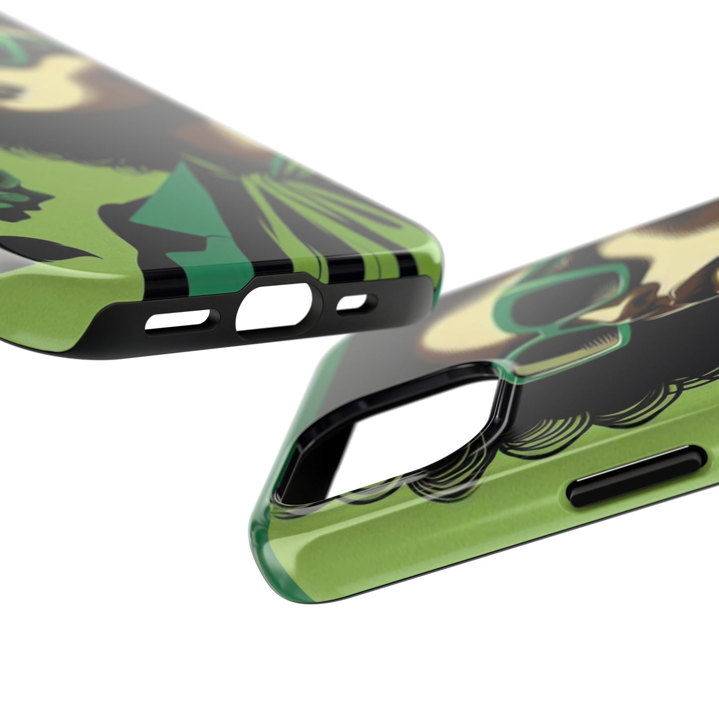 Chic Tough Phone Case | Artistic Green & Black Design | Phone Protection, Gift for Her, Stylish Accessory, Trendy Tech - Lady in Green