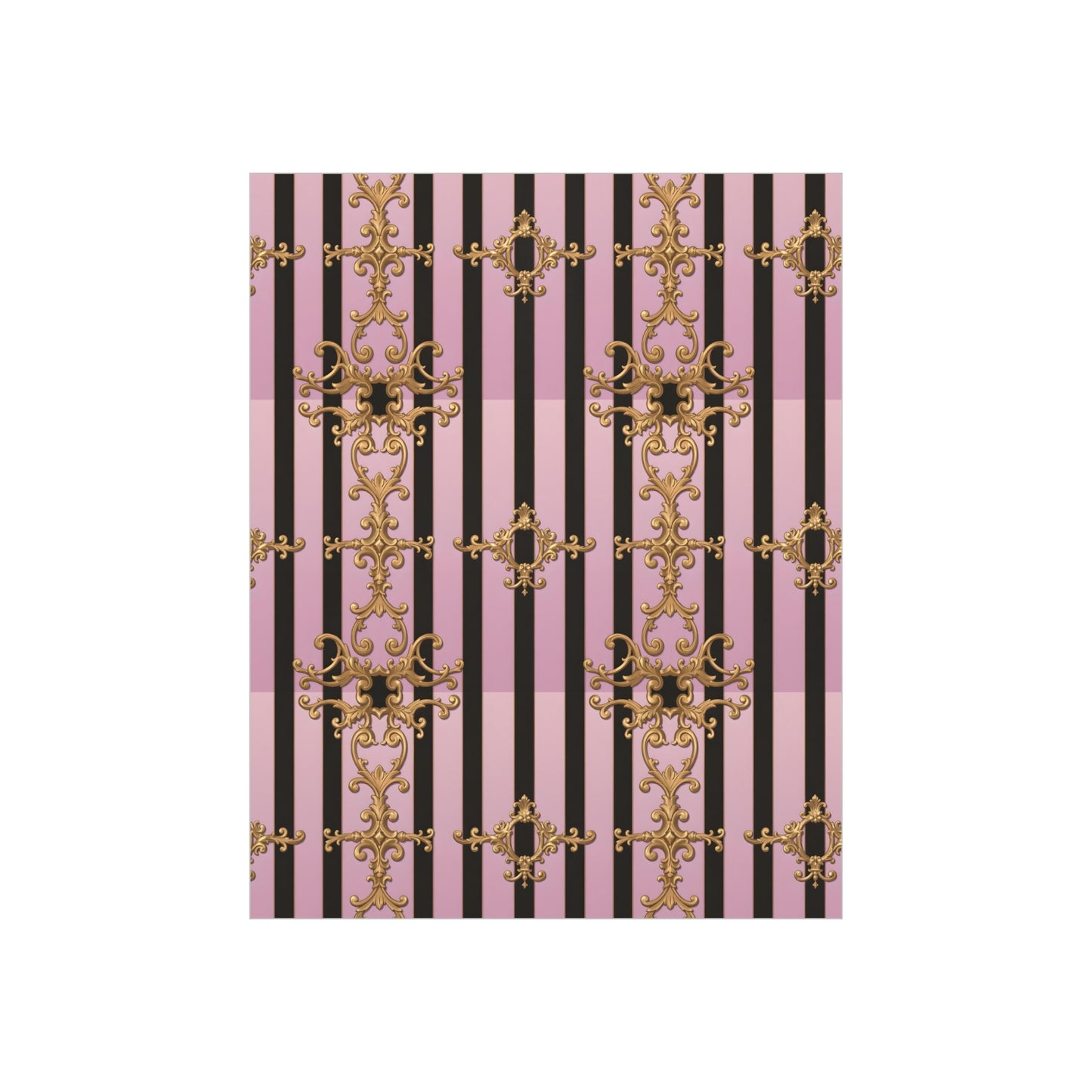 Elegant Decorative Foam Board | Wall Art, Home Decor, Office Accent, Gift Idea, Event Decoration - Lavender Ombre Striped Gold Baroque