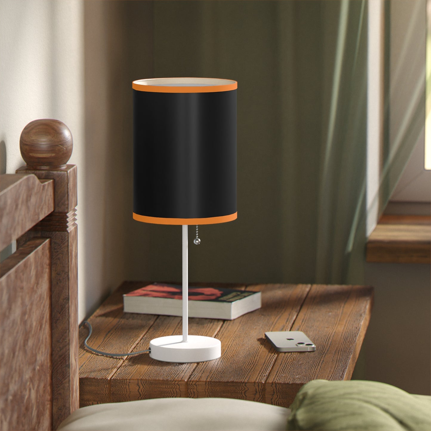 Modern Black Table Lamp, Minimalist Decor, Black Stand Lamp, Bedroom Night Light, USB Plug Lamp, Home Office Lighting