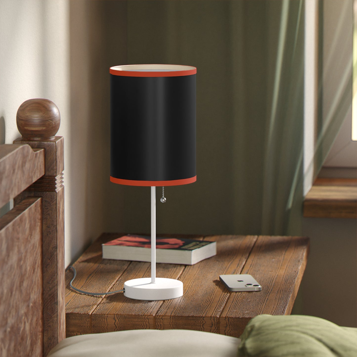 Modern Black Table Lamp, Minimalist Decor, Black Stand Lamp, Bedroom Night Light, USB Plug Lamp, Home Office Lighting