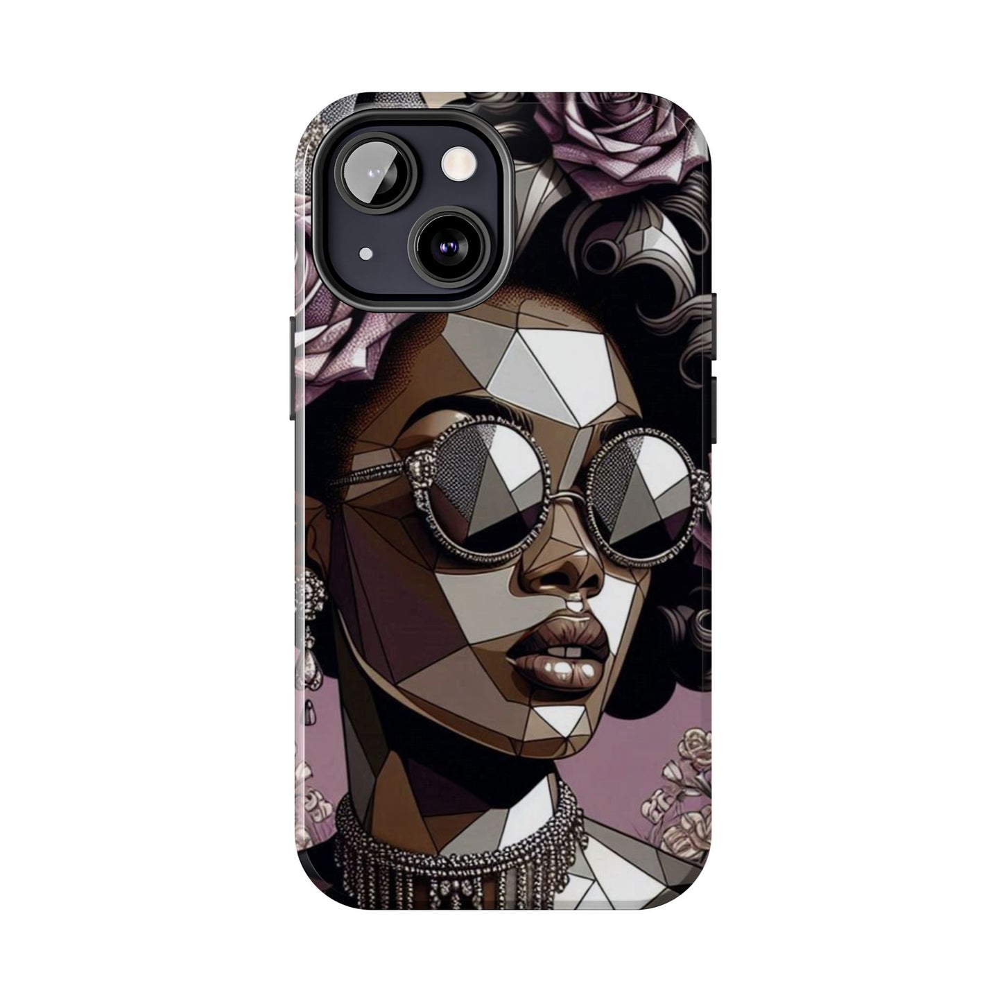 Chic Geometric Phone Case, Stylish Tough Case for Women, Unique Gift, Floral Design, Modern Accessories for Everyday Use - Lilac Baroque Lady