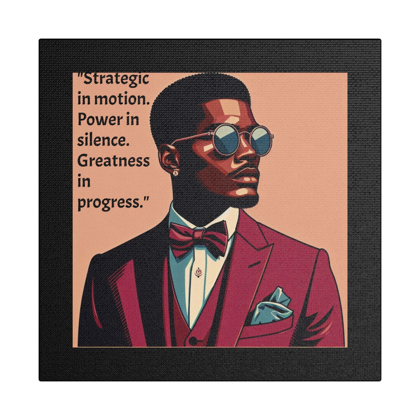 Afro Art Print Canvas, Wall Decor, Satin Stretched Canvas, African American Art, Office Decor, Home Decor - "Strategic In Motion...."