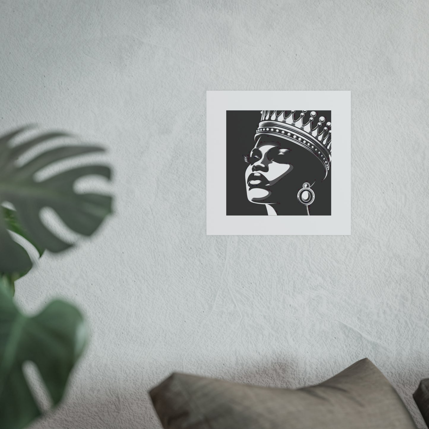 Elegant Crowned Queen Poster - Black & White Art Print, Wall Decor, Home Aesthetic, Gift Idea, Birthday, Celebrations