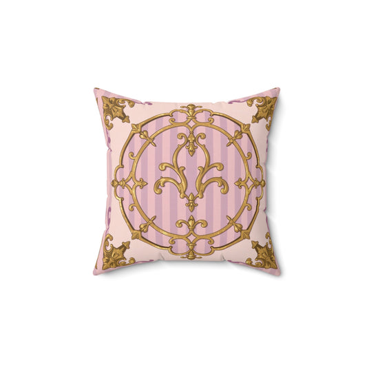 Elegant Lavender & Alabaster Striped Gold Baroque Decorative Pillow, Vintage Home Decor, Cushion for Living Room, Wedding Gift, Elegant Pillow
